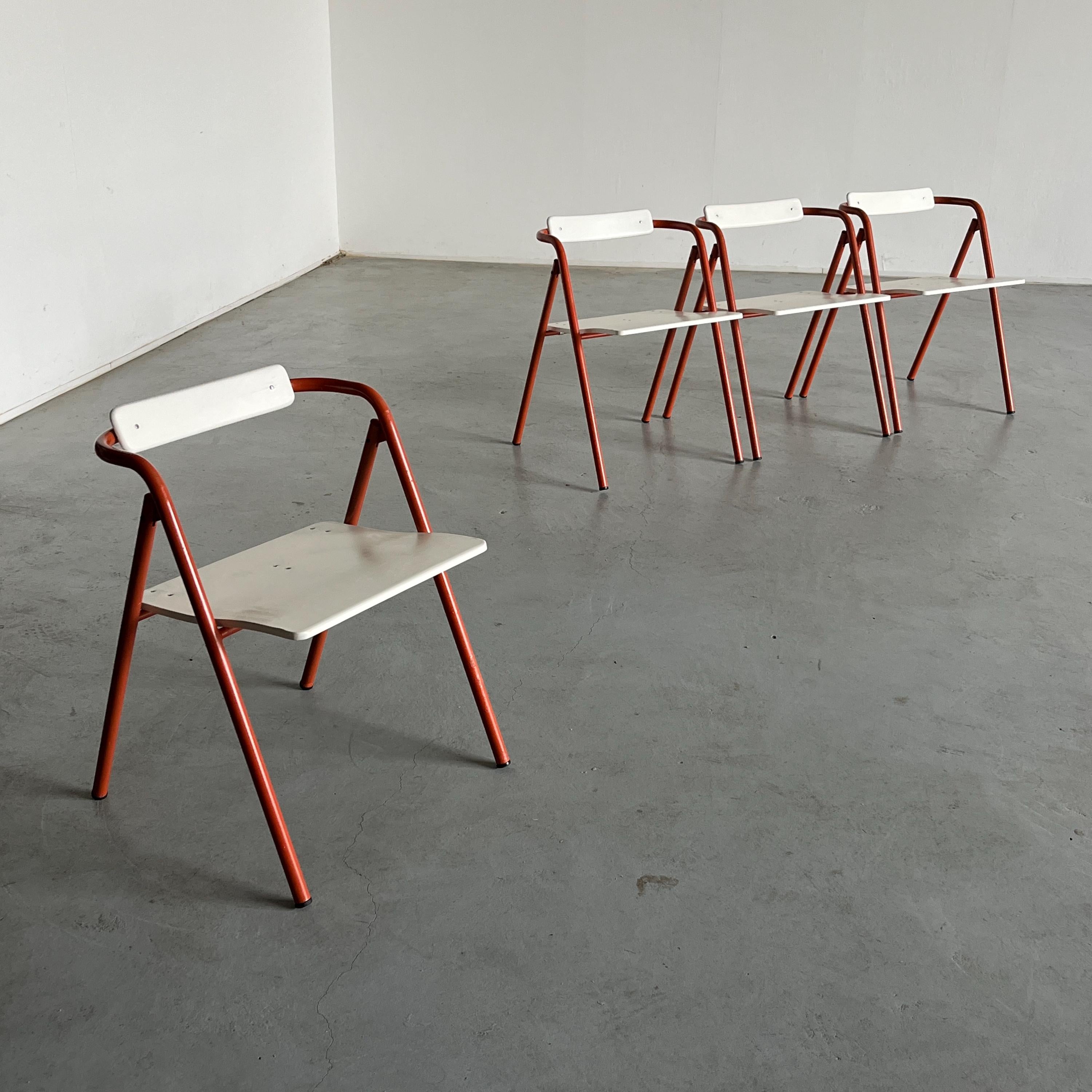 Mid-Century Modern Folding Chairs, Italy 1980s