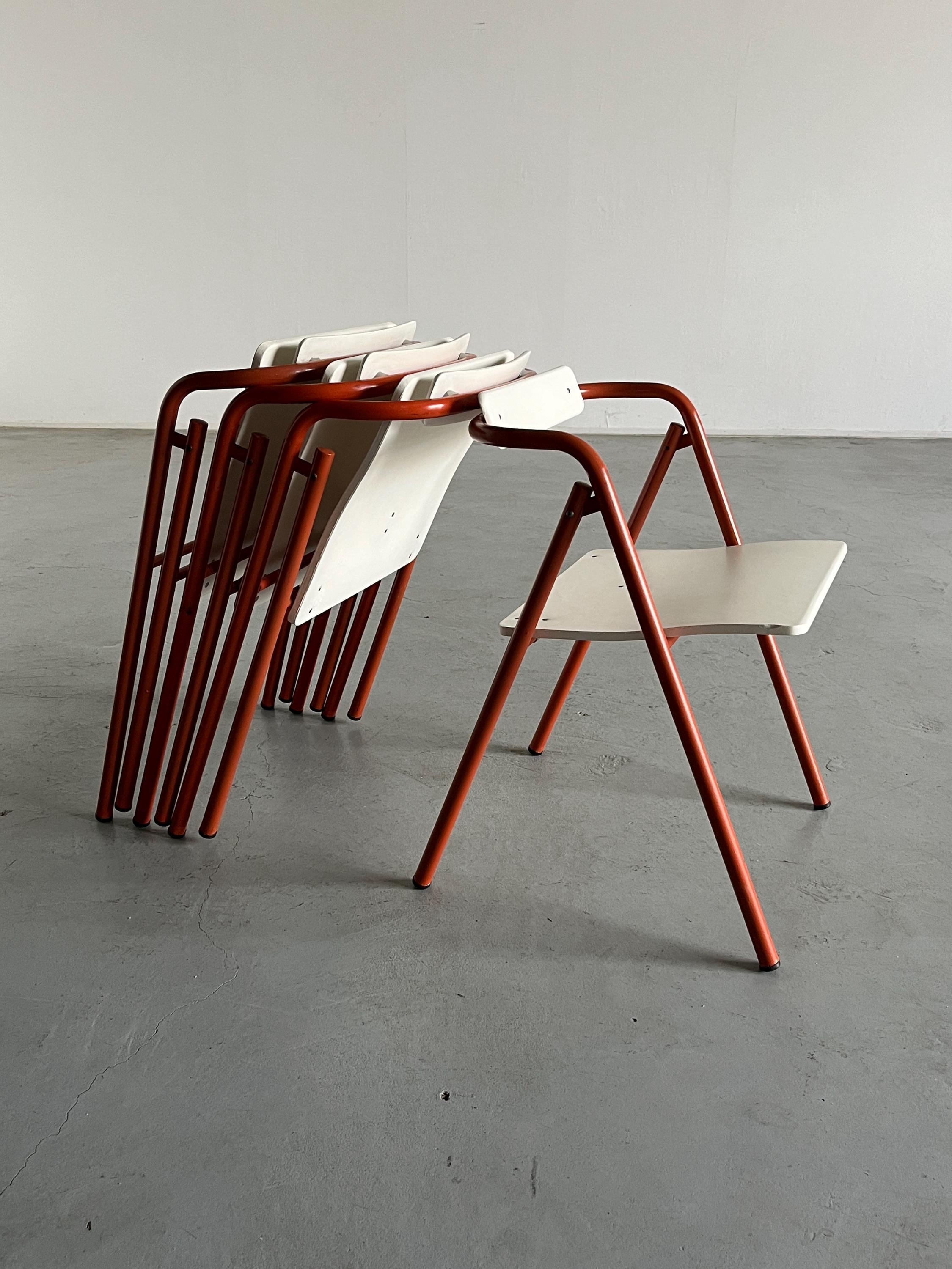 Mid-Century Modern Folding Chairs, Italy 1980s