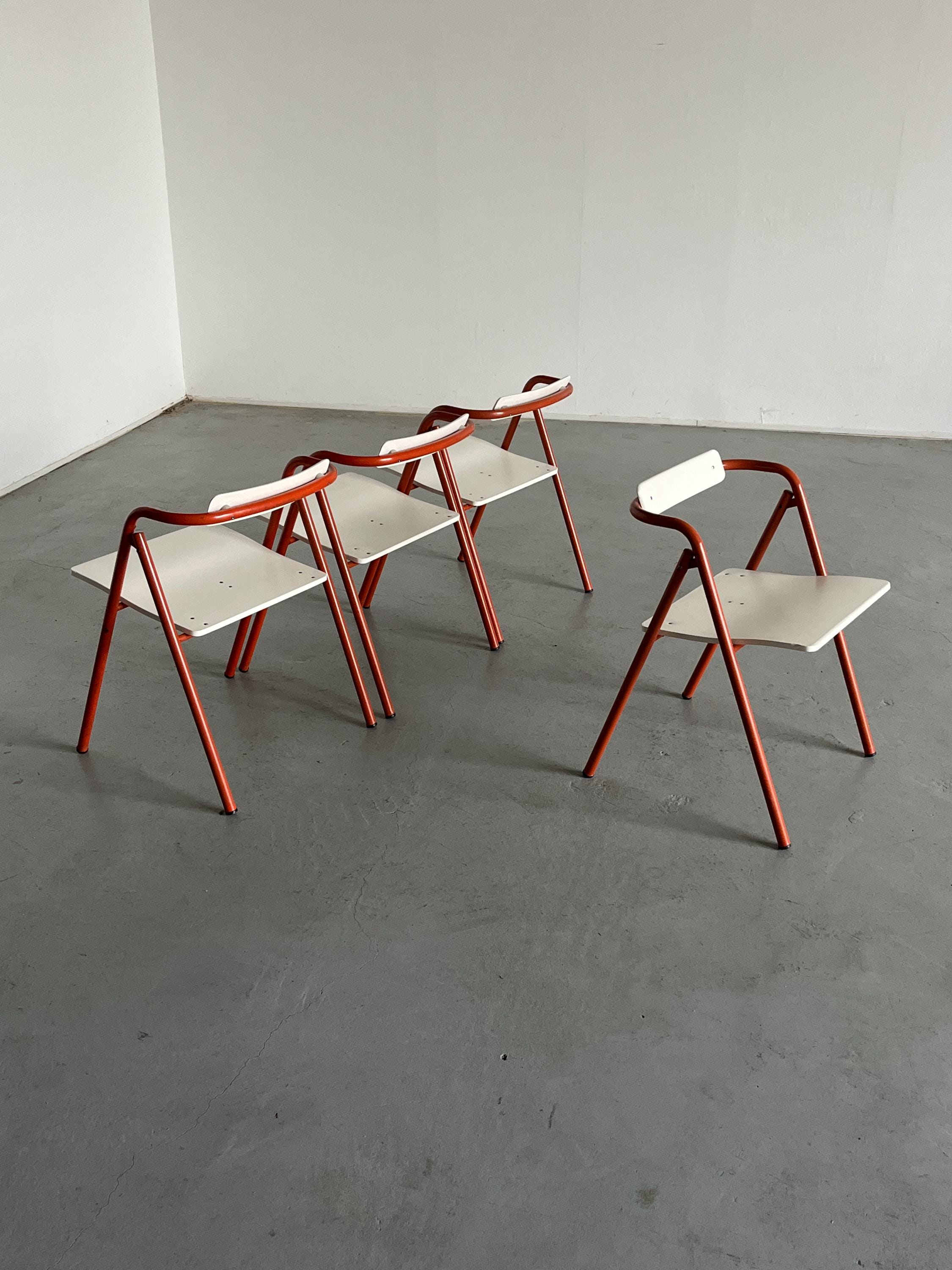 Mid-Century Modern Folding Chairs, Italy 1980s