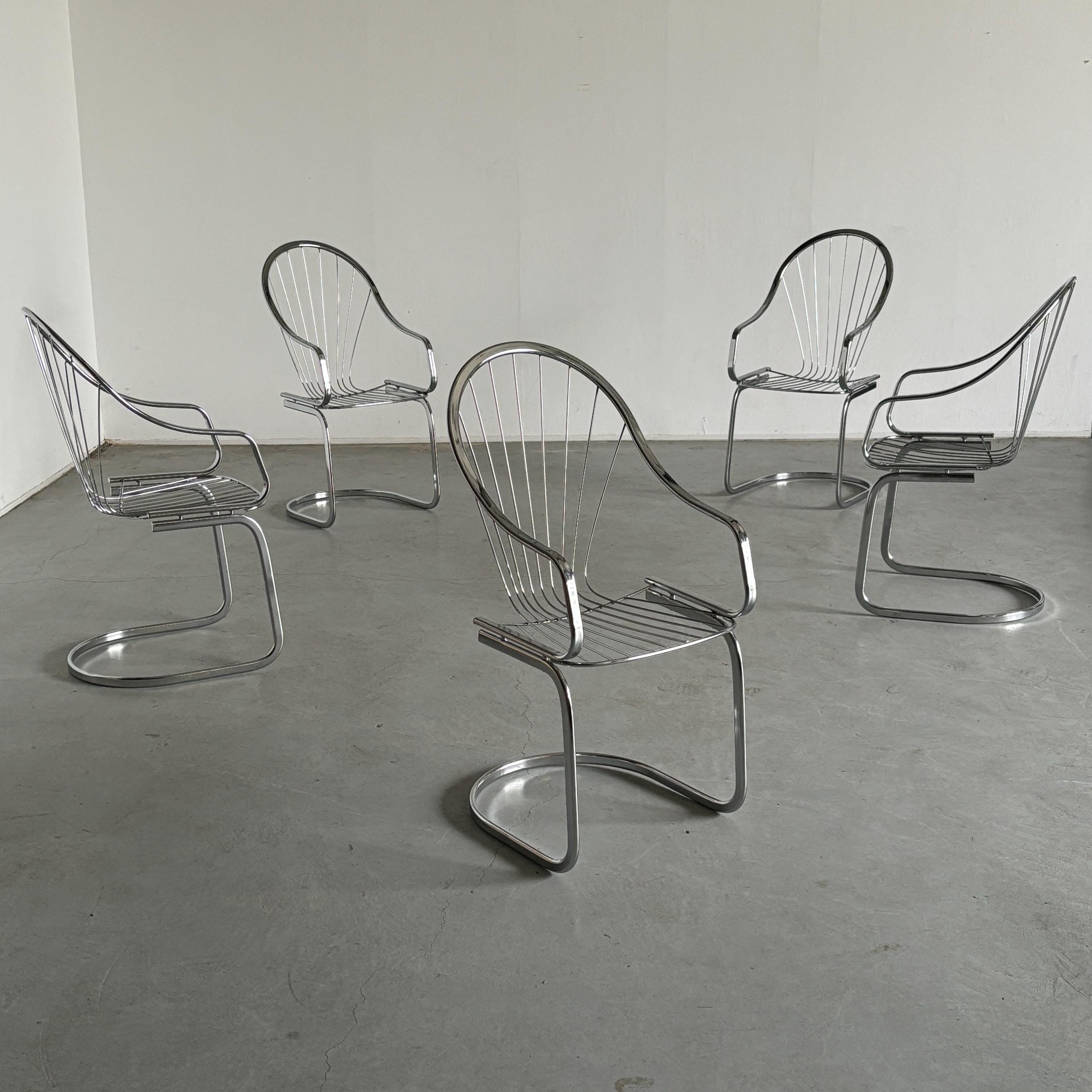 Chrome Armchairs by Gastone Rinaldi for Rima