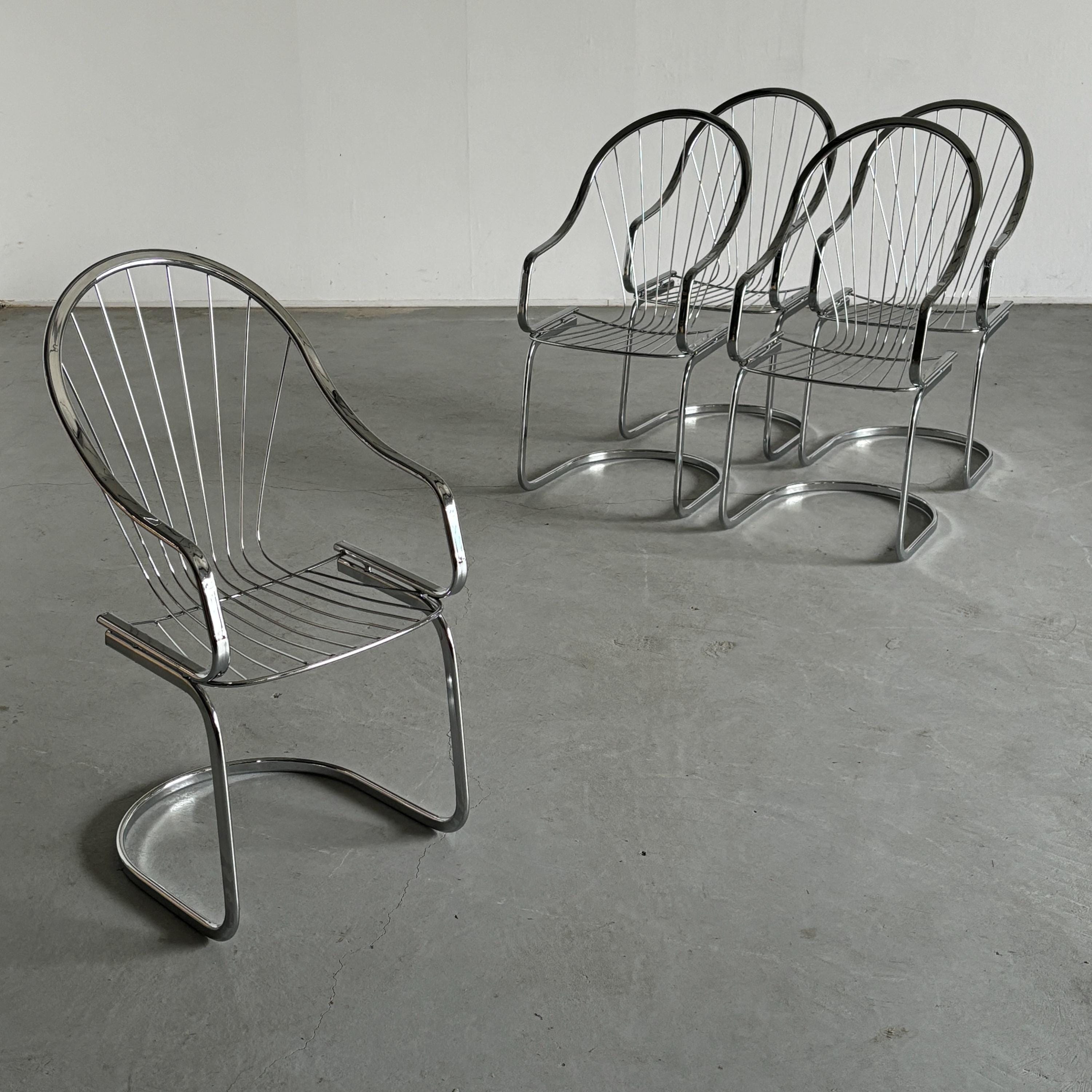 Chrome Armchairs by Gastone Rinaldi for Rima