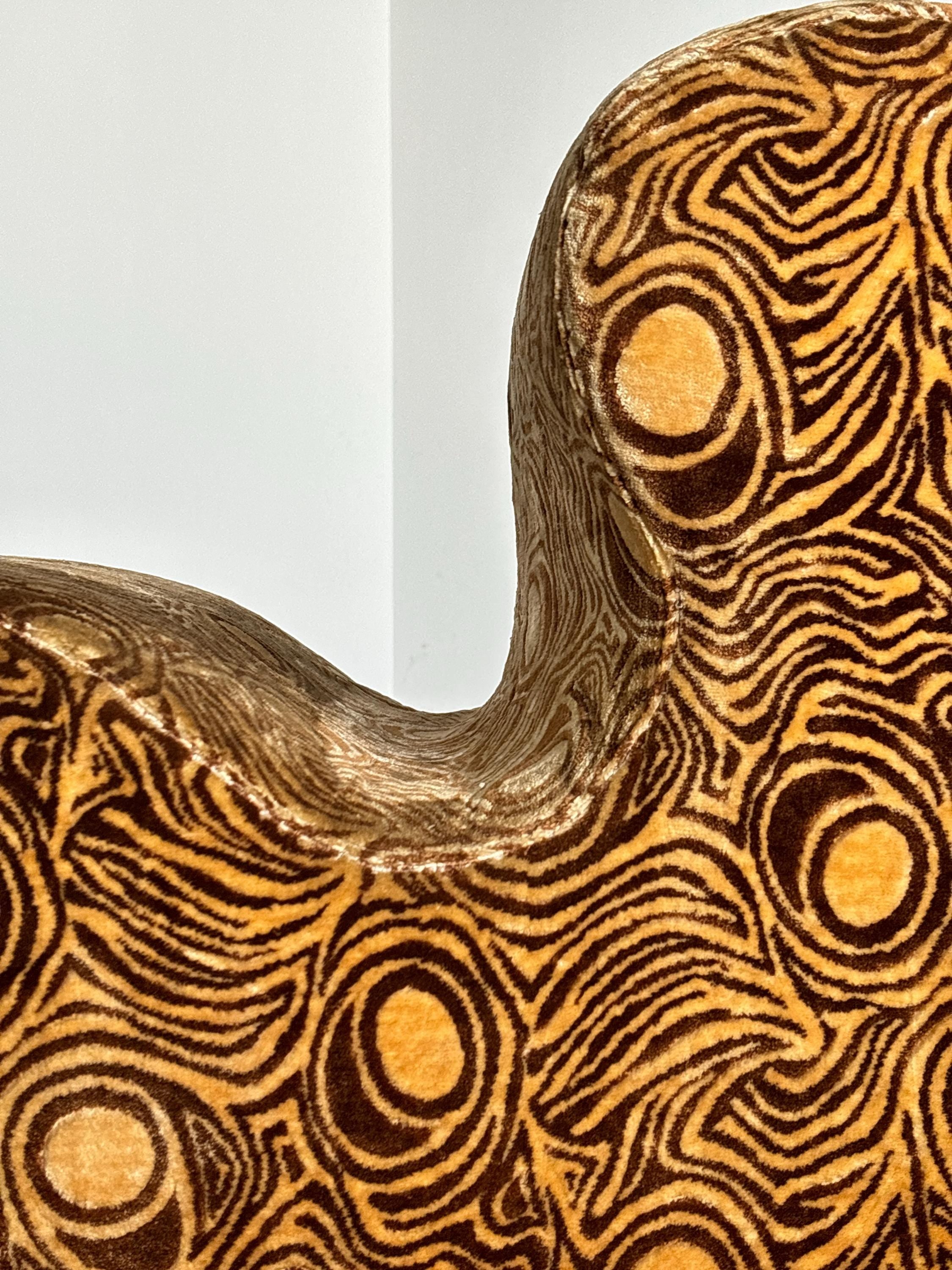Lounge Chair in Abstract Patterned Upholstery, 1970s