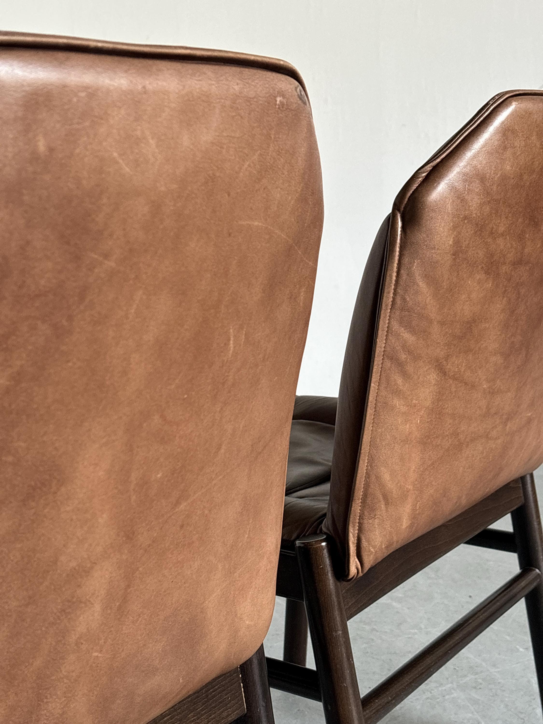 Scandinavian Mid-Century Leather Chairs