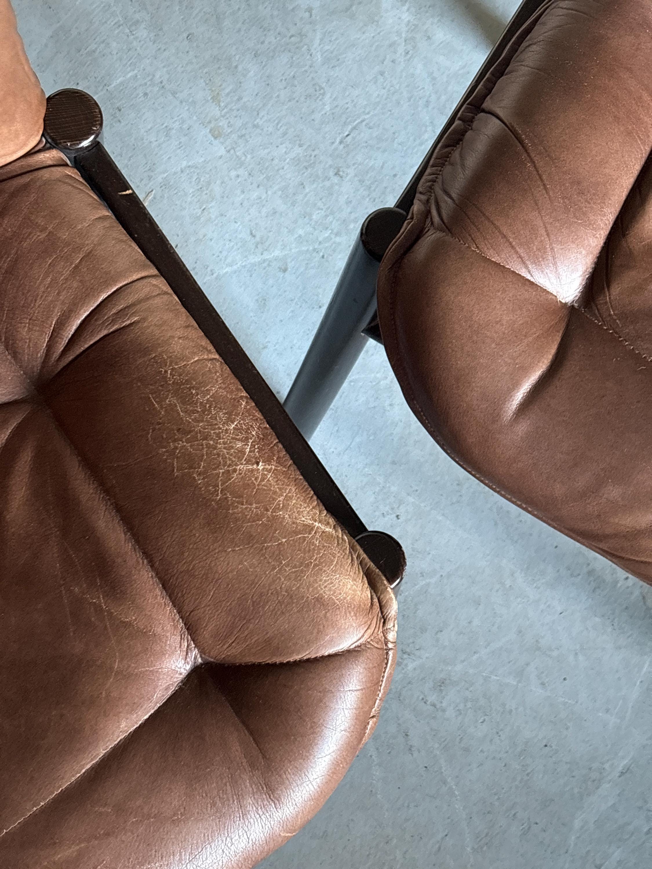 Scandinavian Mid-Century Leather Chairs