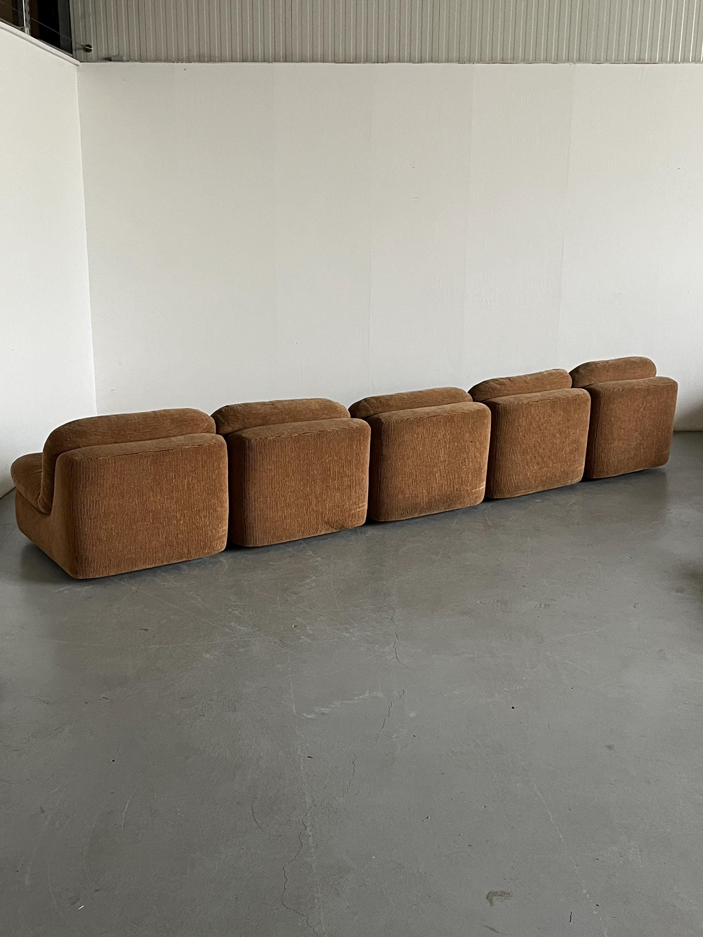 Mid-Century Seating Set in Tufted Beige Corduroy