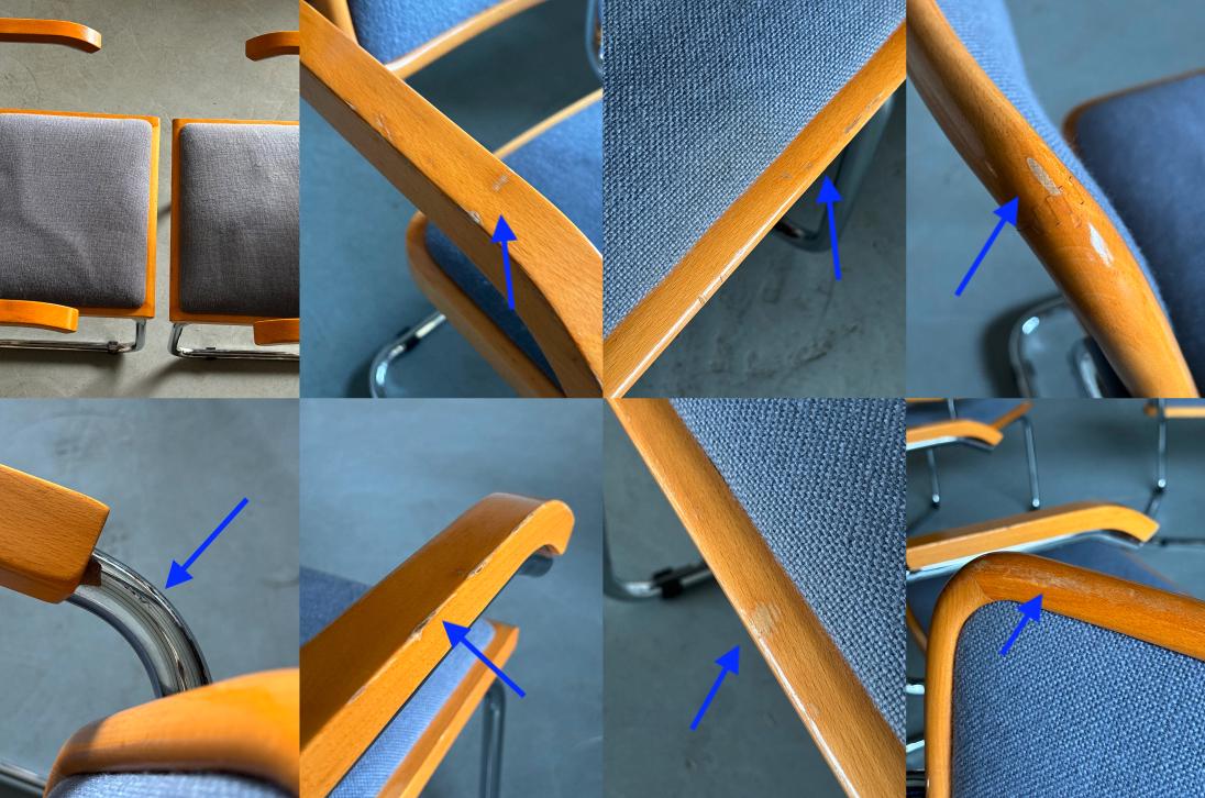 Marcel Breuer B64 Cesca Armchairs by Bene Austria