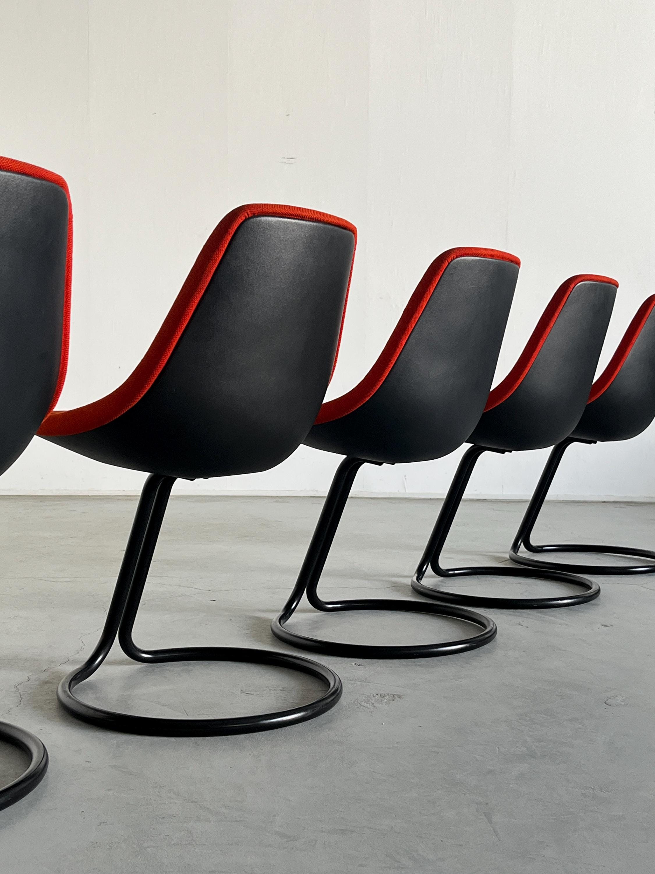Giotto Stoppino Cantilever Dining Chairs