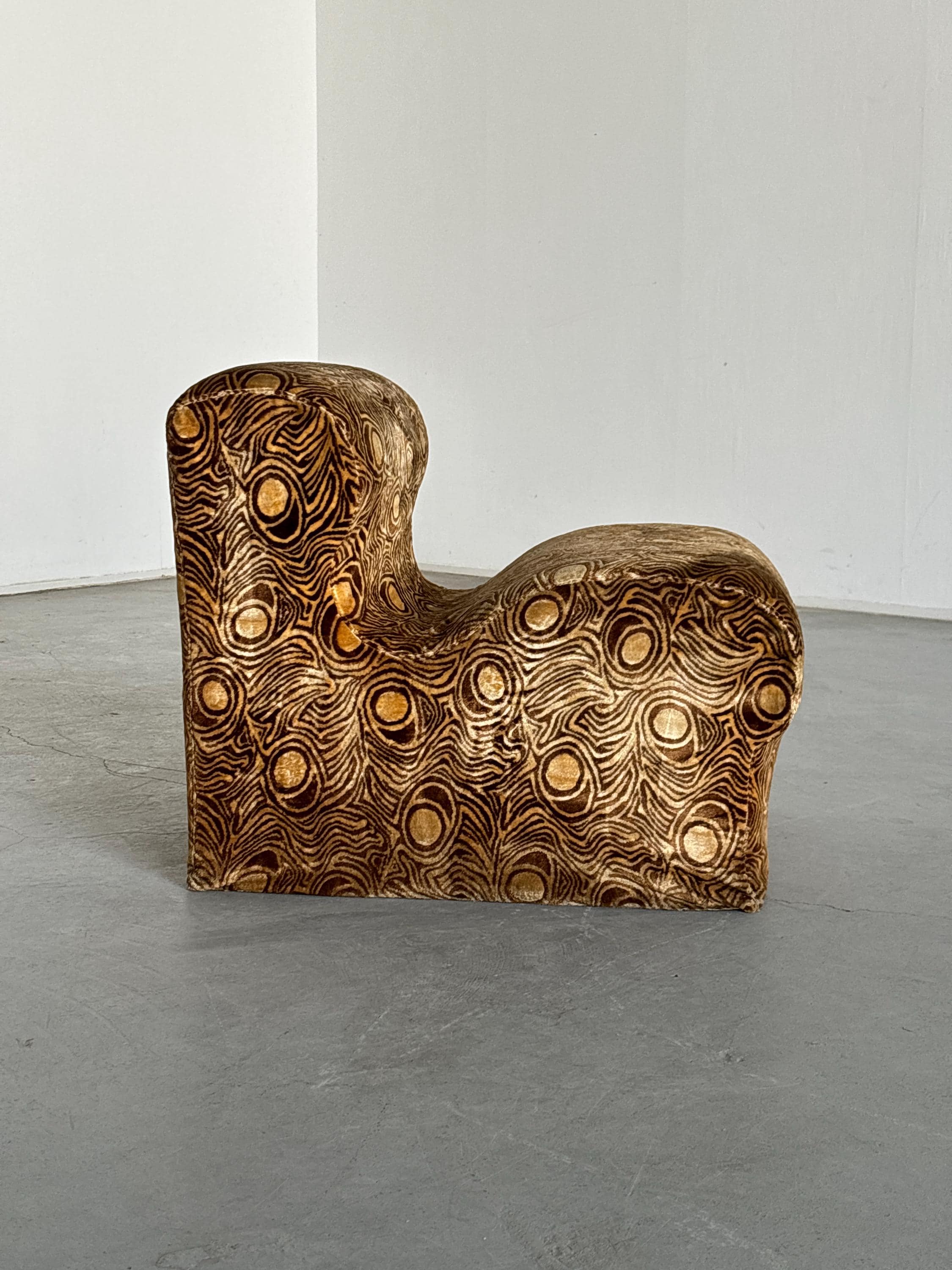 Lounge Chair in Abstract Patterned Upholstery, 1970s