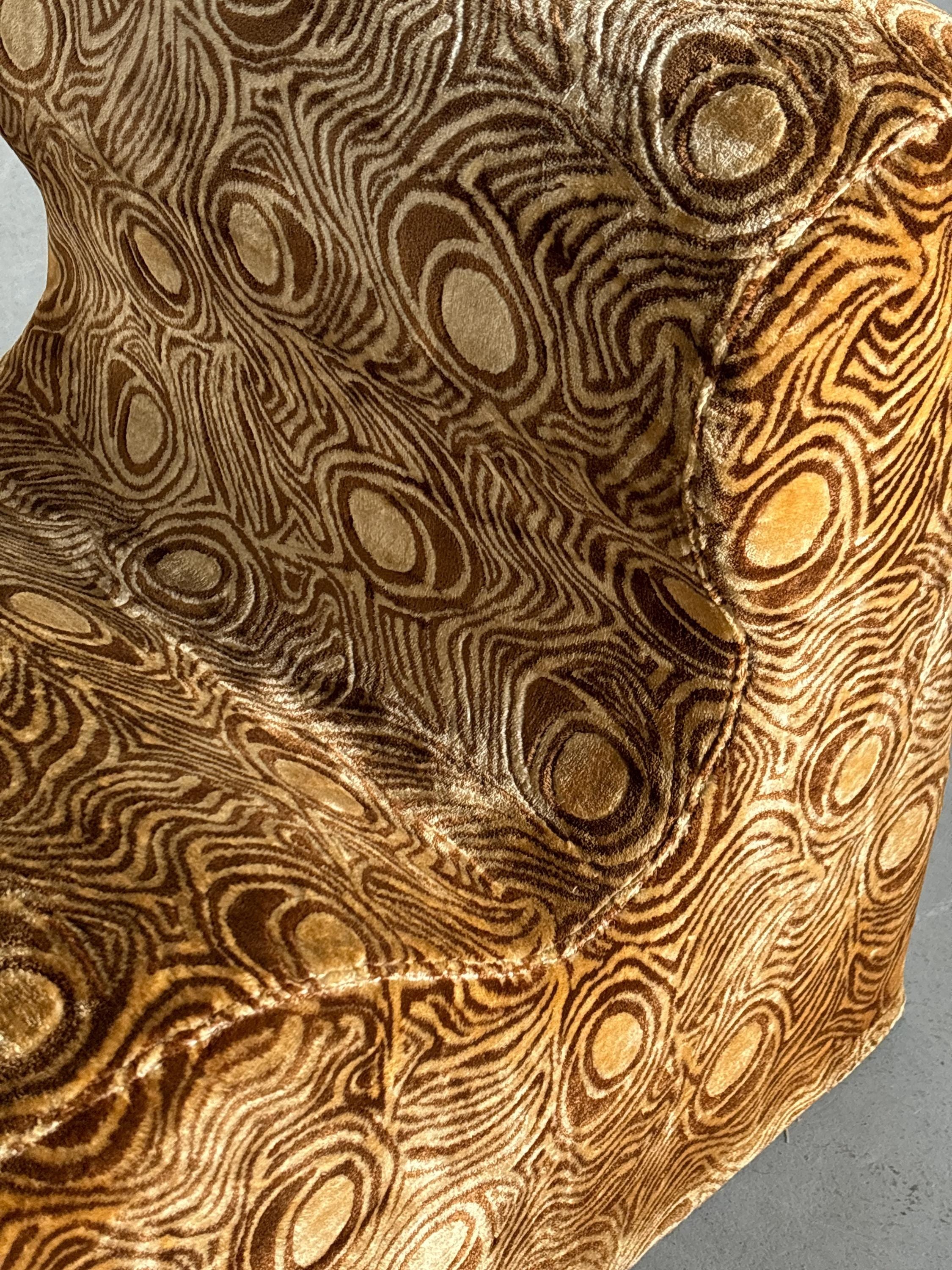Lounge Chair in Abstract Patterned Upholstery, 1970s