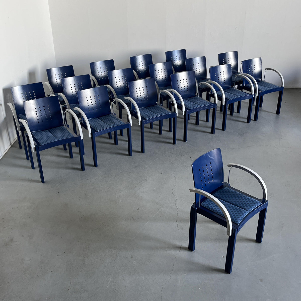 Memphis Era Thonet Vienna Sculptural Stackable Dining Chairs, 1990s Austria