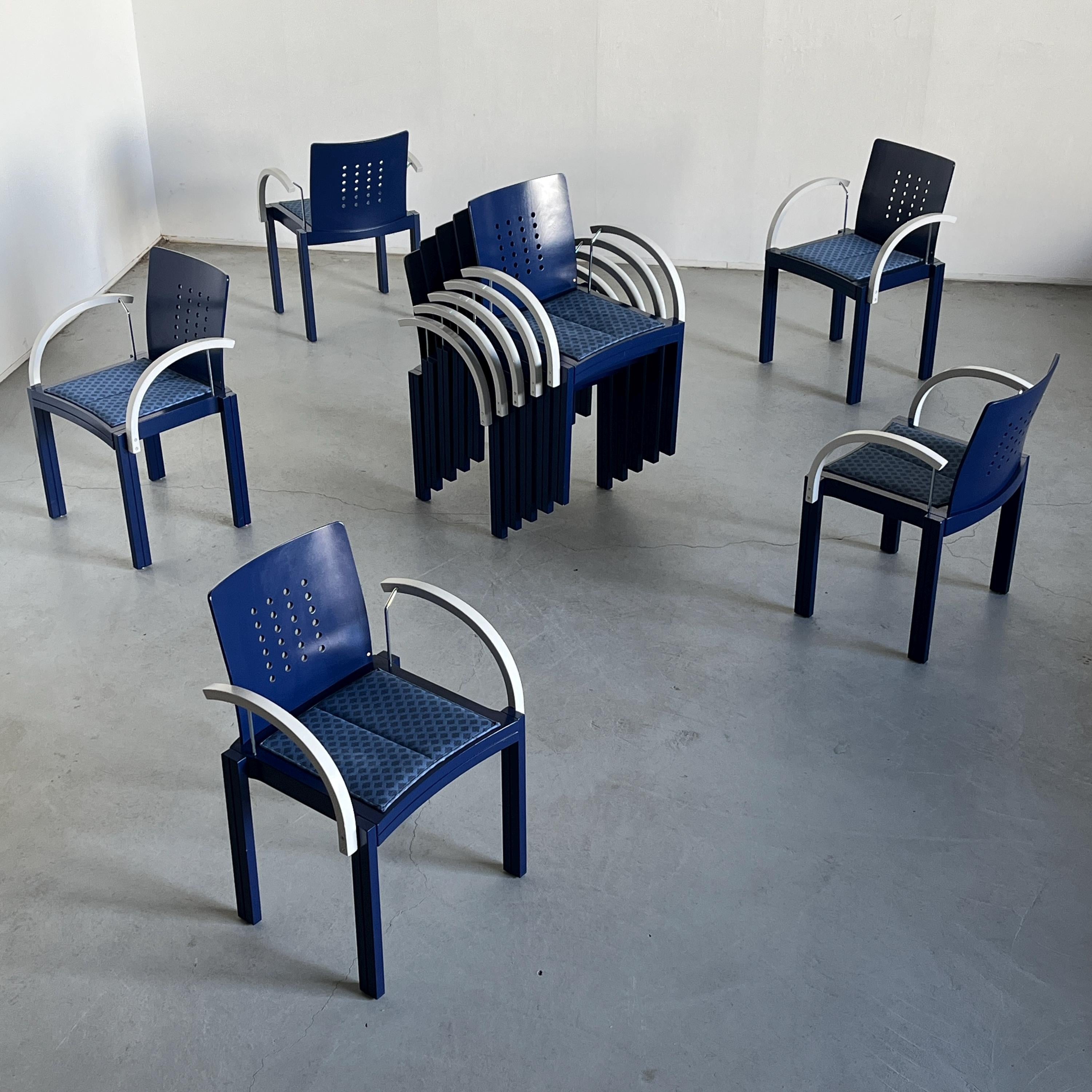 Memphis Era Thonet Vienna Sculptural Stackable Dining Chairs, 1990s Austria