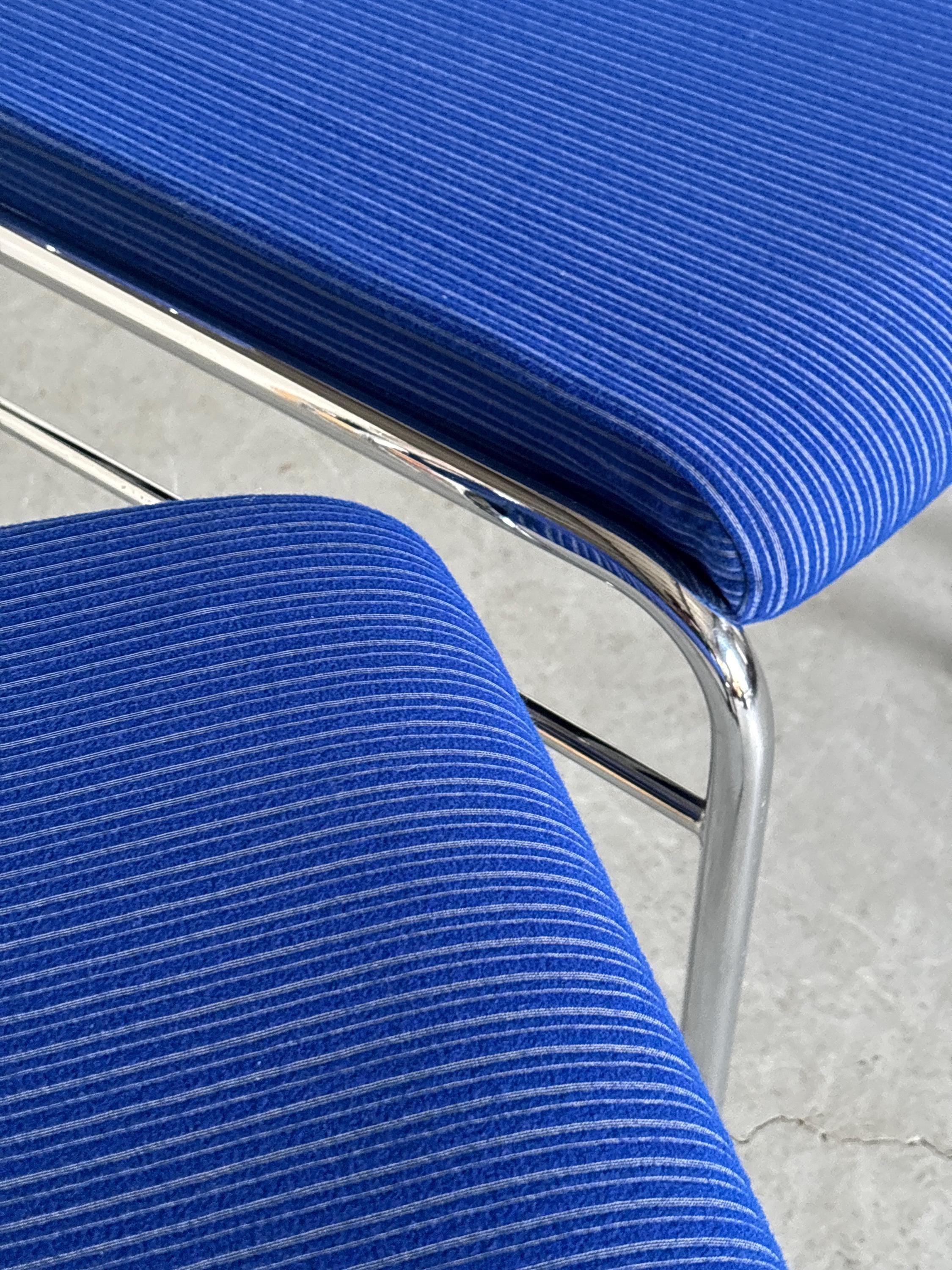 Pinstriped Blue Chairs by Horst Heyder, 1970s Germany