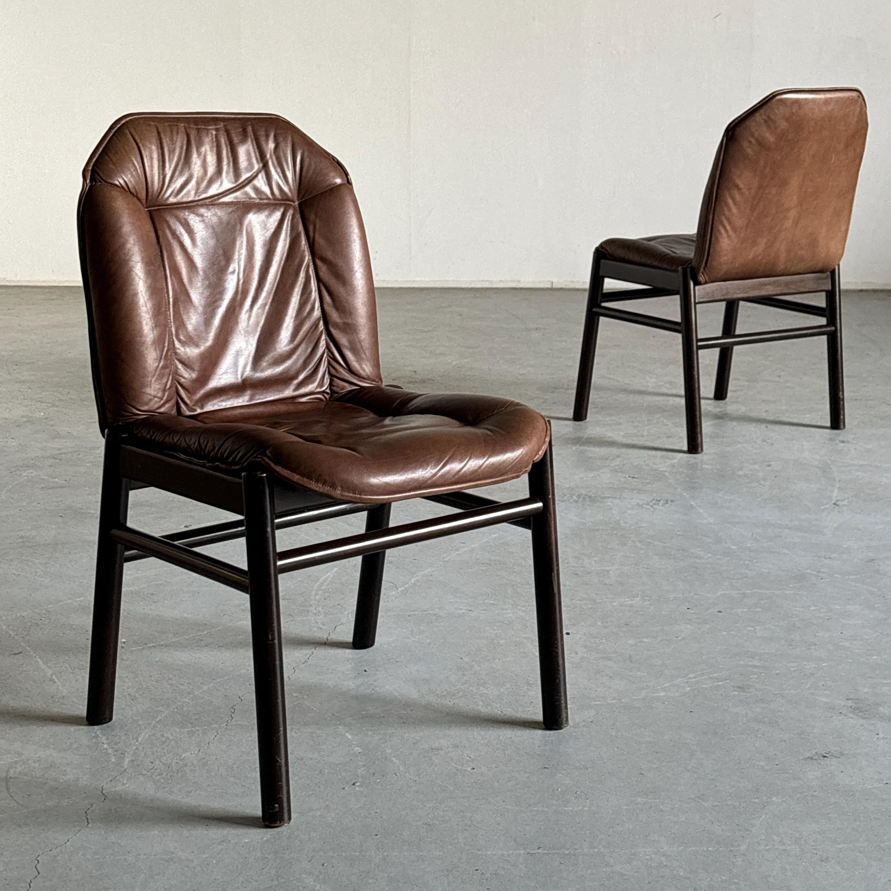 Scandinavian Mid-Century Leather Chairs