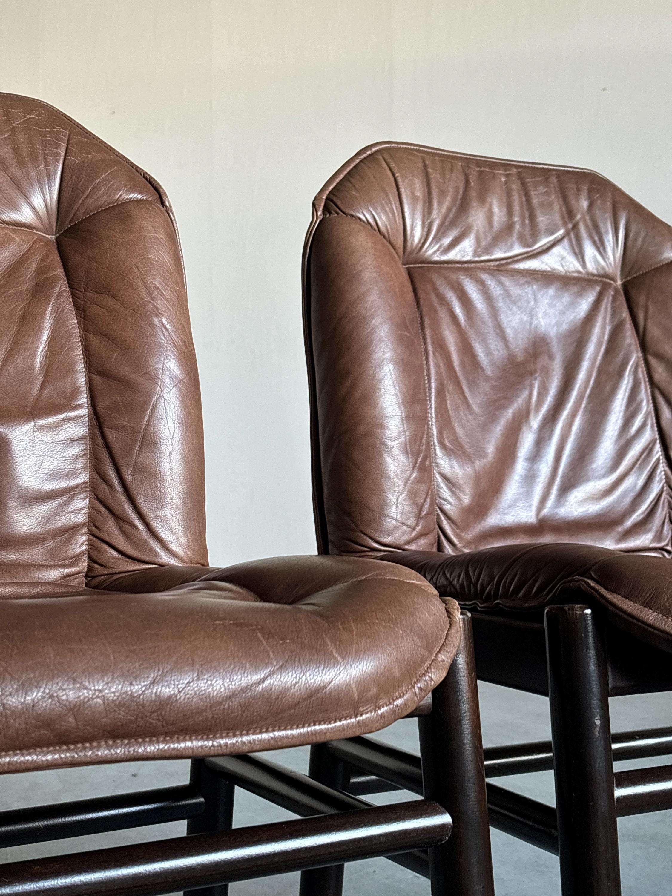 Scandinavian Mid-Century Leather Chairs