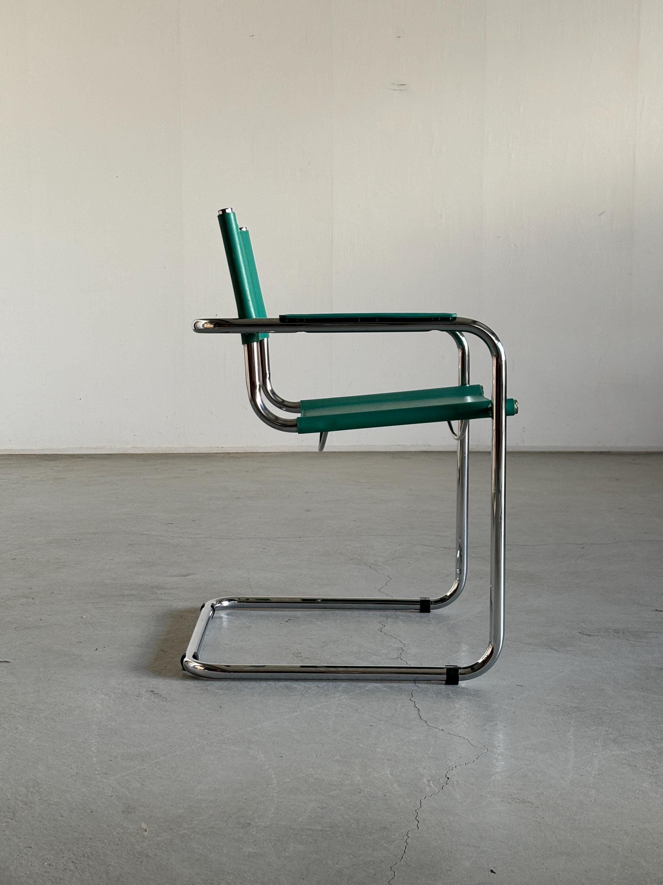 Mart Stam S34 Design Turquoise Cantilever Chair