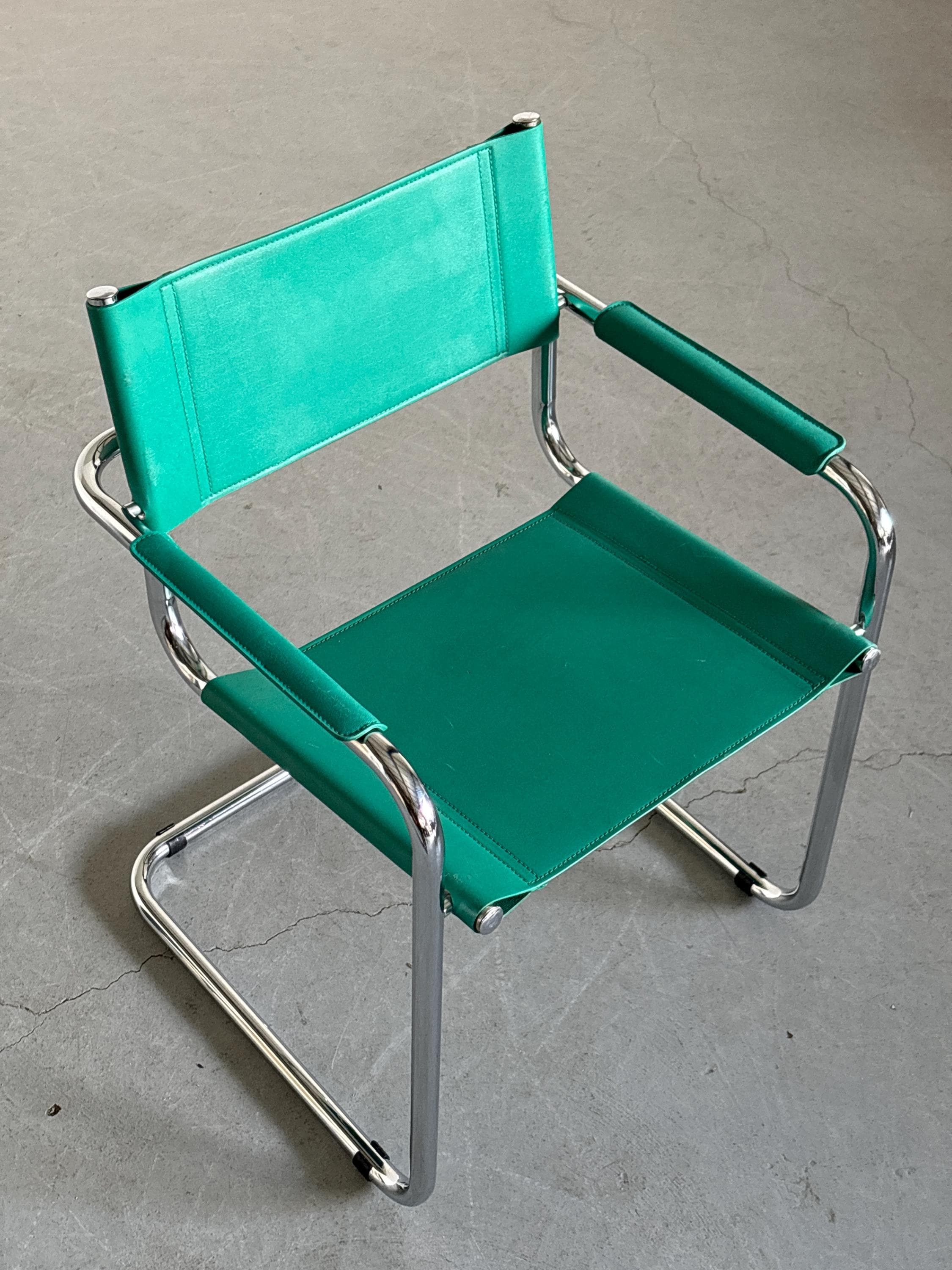 Mart Stam S34 Design Turquoise Cantilever Chair
