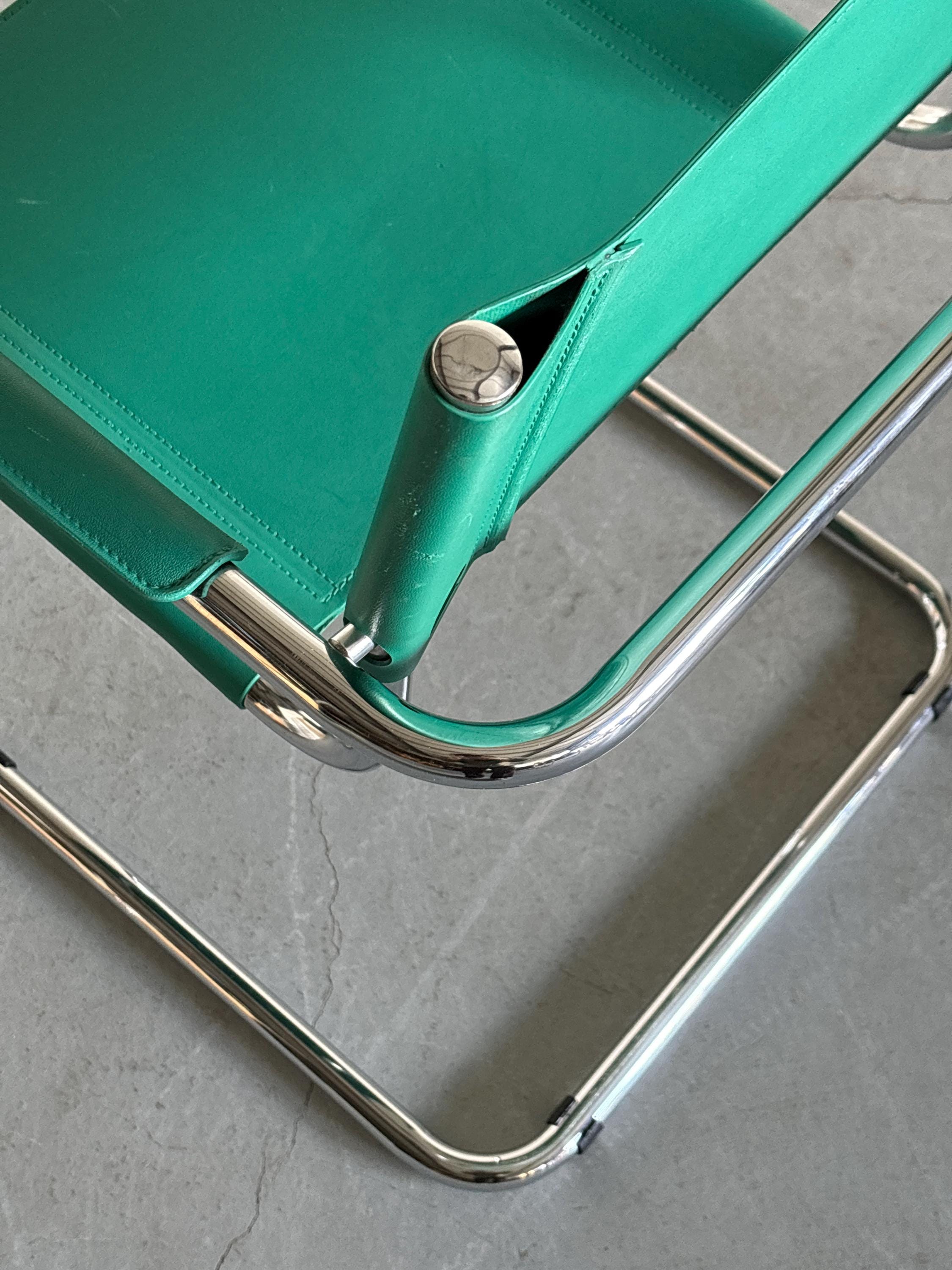 Mart Stam S34 Design Turquoise Cantilever Chair