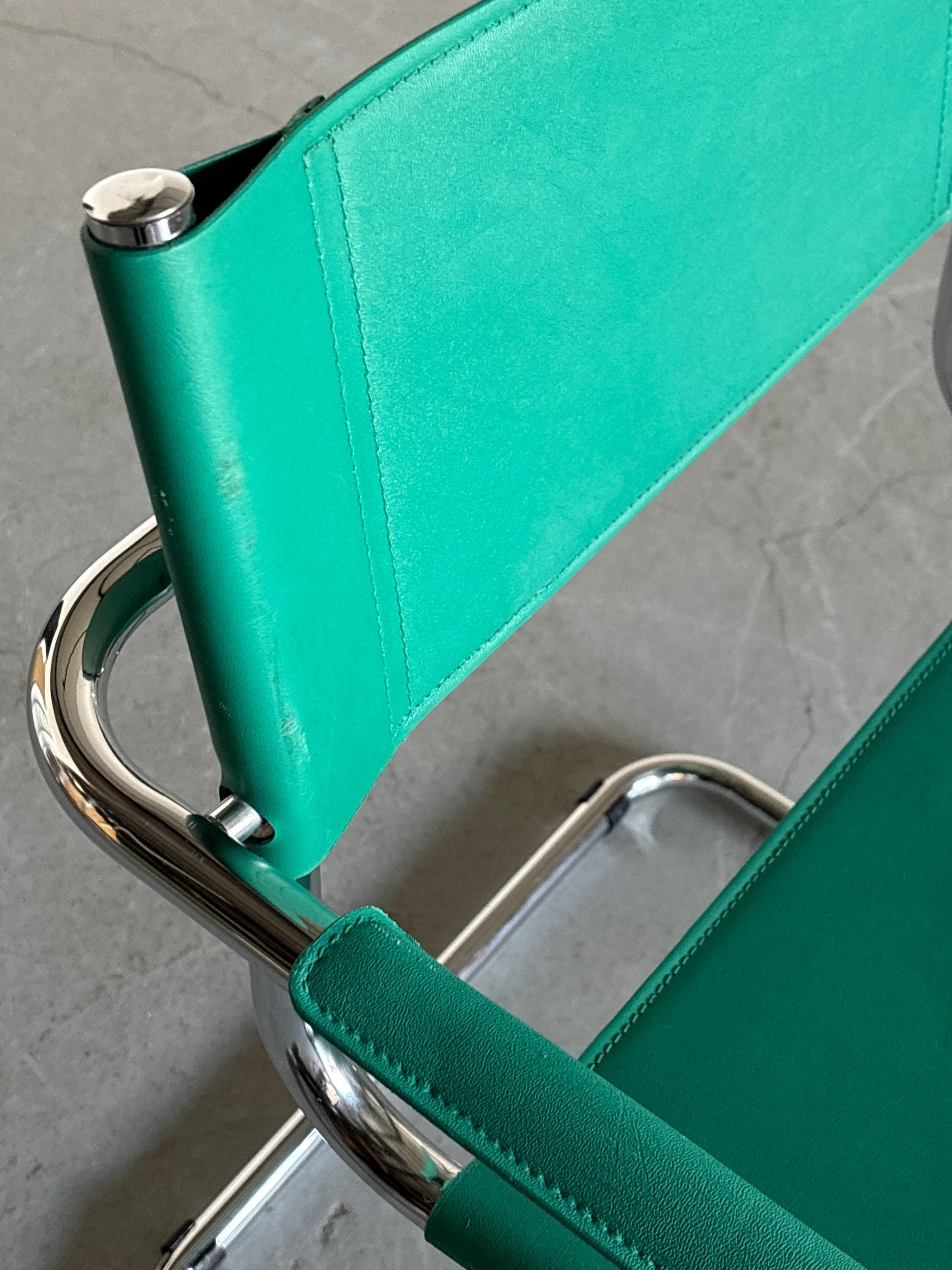 Mart Stam S34 Design Turquoise Cantilever Chair