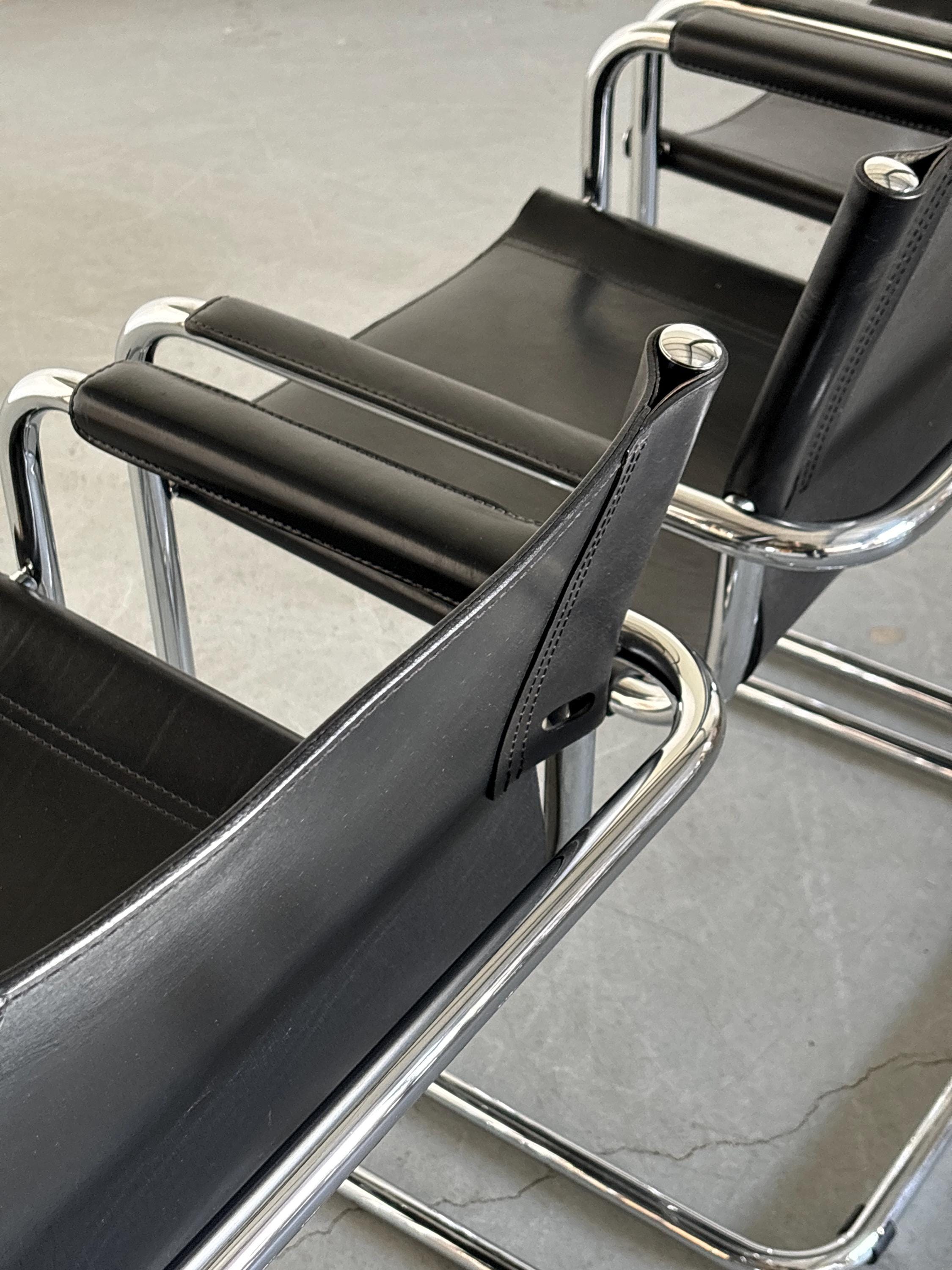 Leather Cantilever Armchairs in Style of Matteo Grassi, 1980s