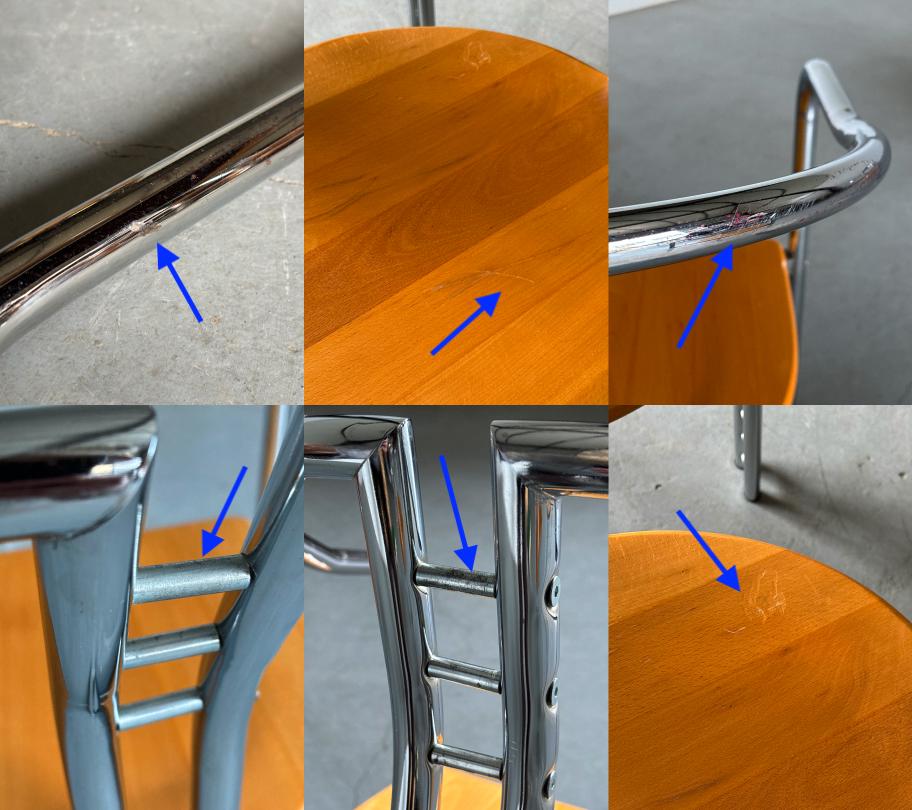 Sculptural Postmodern Armchairs in Beechwood and Tubular Steel
