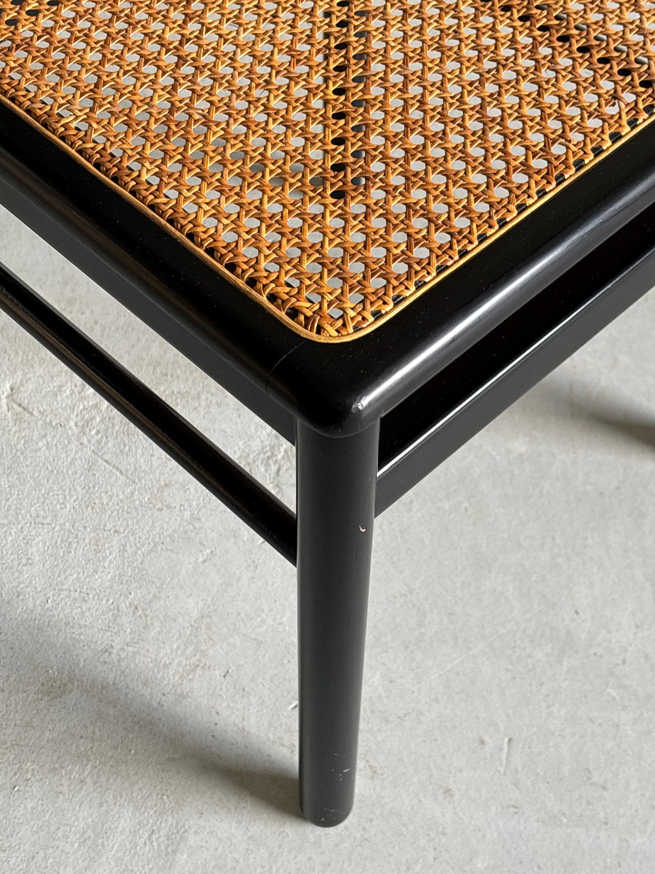 Annig Sarian Style Chair in Black Lacquered Wood and Cane