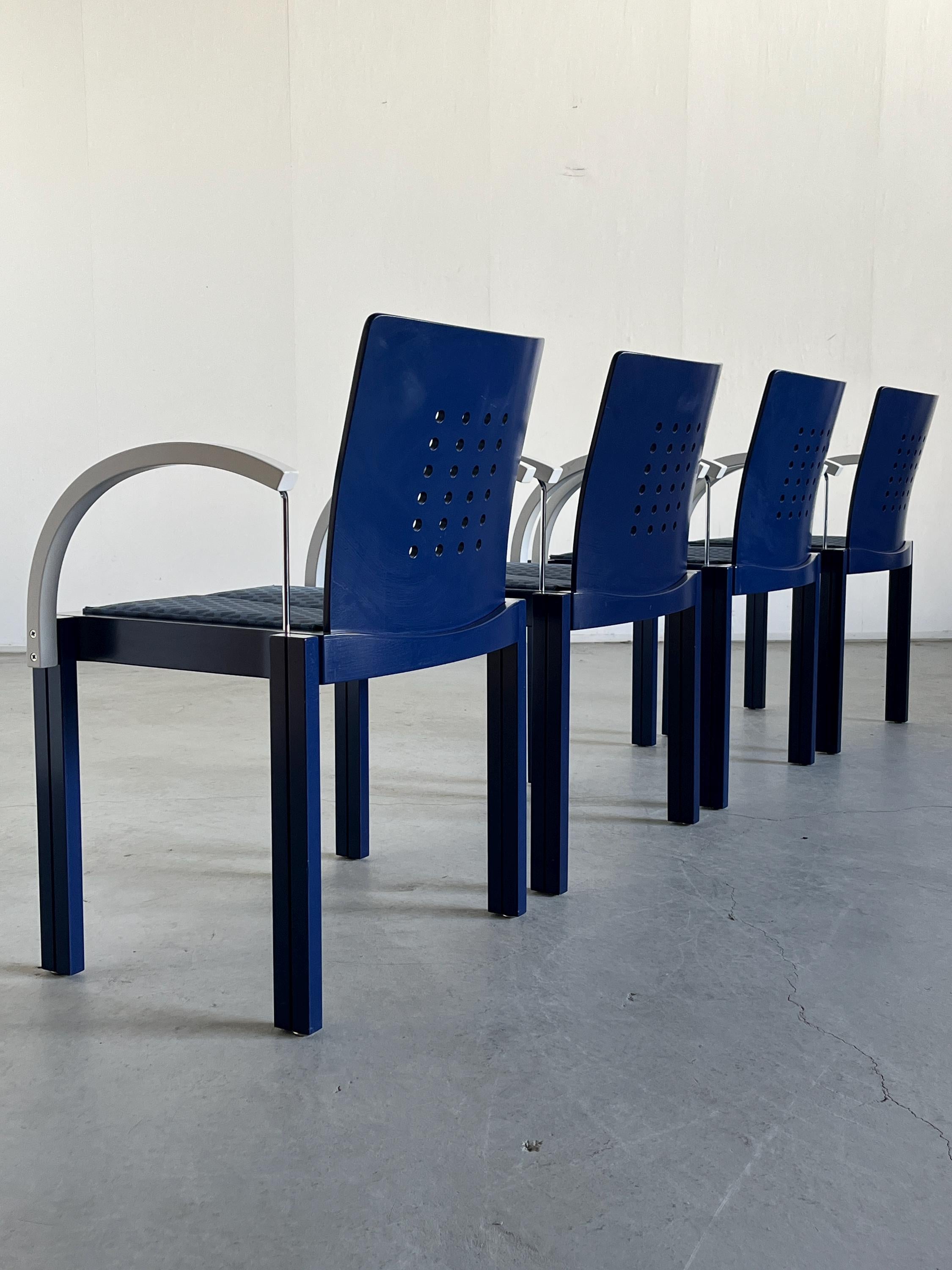 Memphis Era Thonet Vienna Sculptural Stackable Dining Chairs, 1990s Austria