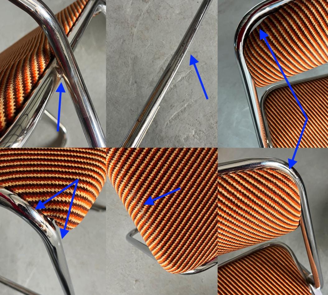 Dining Chairs in Striped Upholstery, Walter Antonis Style