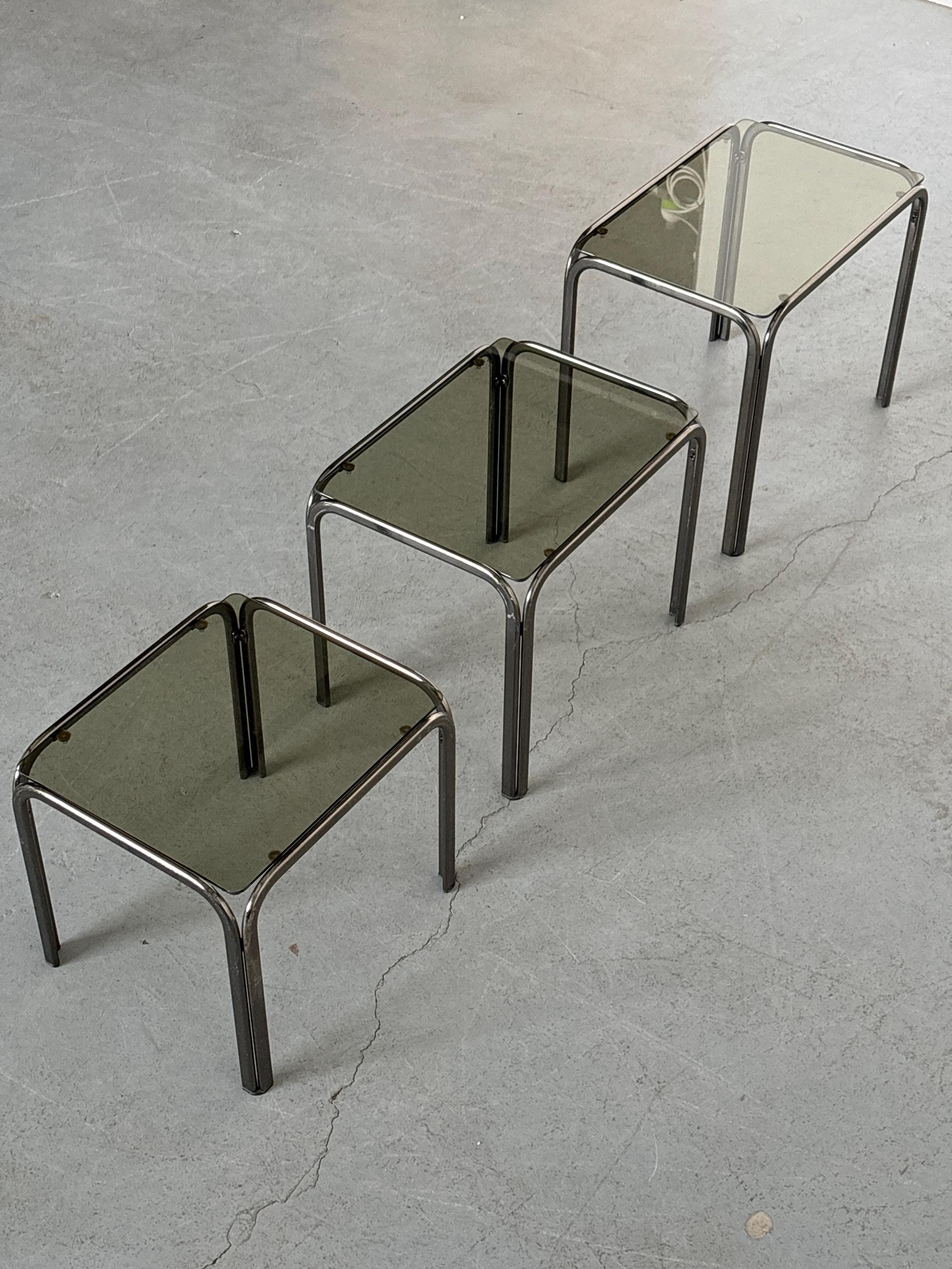 Smoked Glass Nesting Coffee Tables