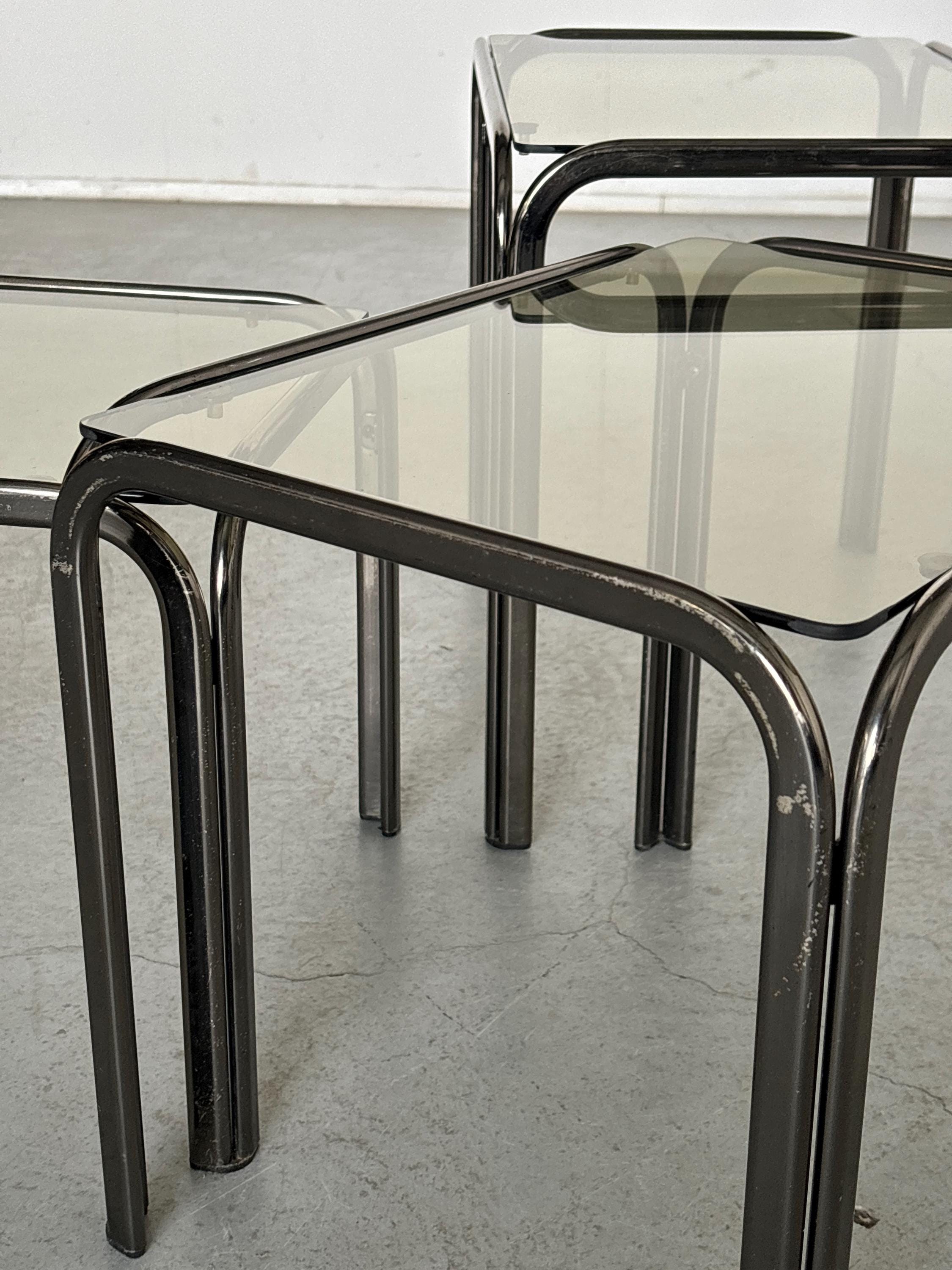Smoked Glass Nesting Coffee Tables