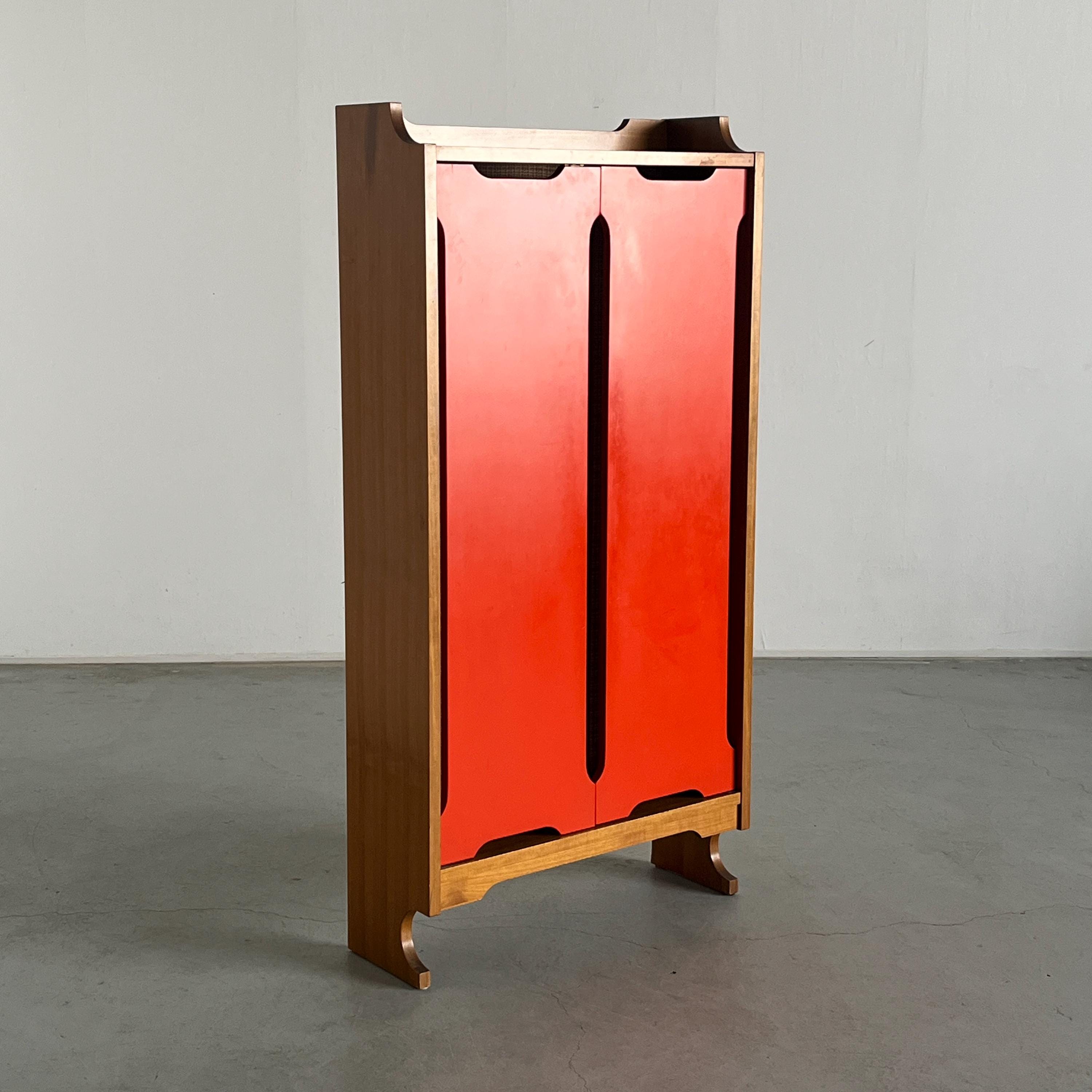 Italian Constructivist Wooden Cabinet, 1960s