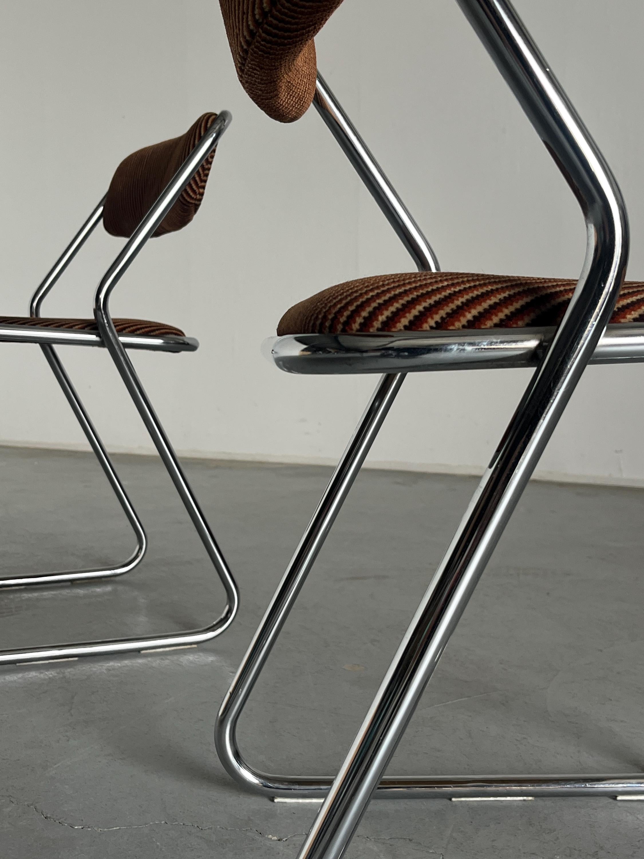 Dining Chairs in Striped Upholstery, Walter Antonis Style