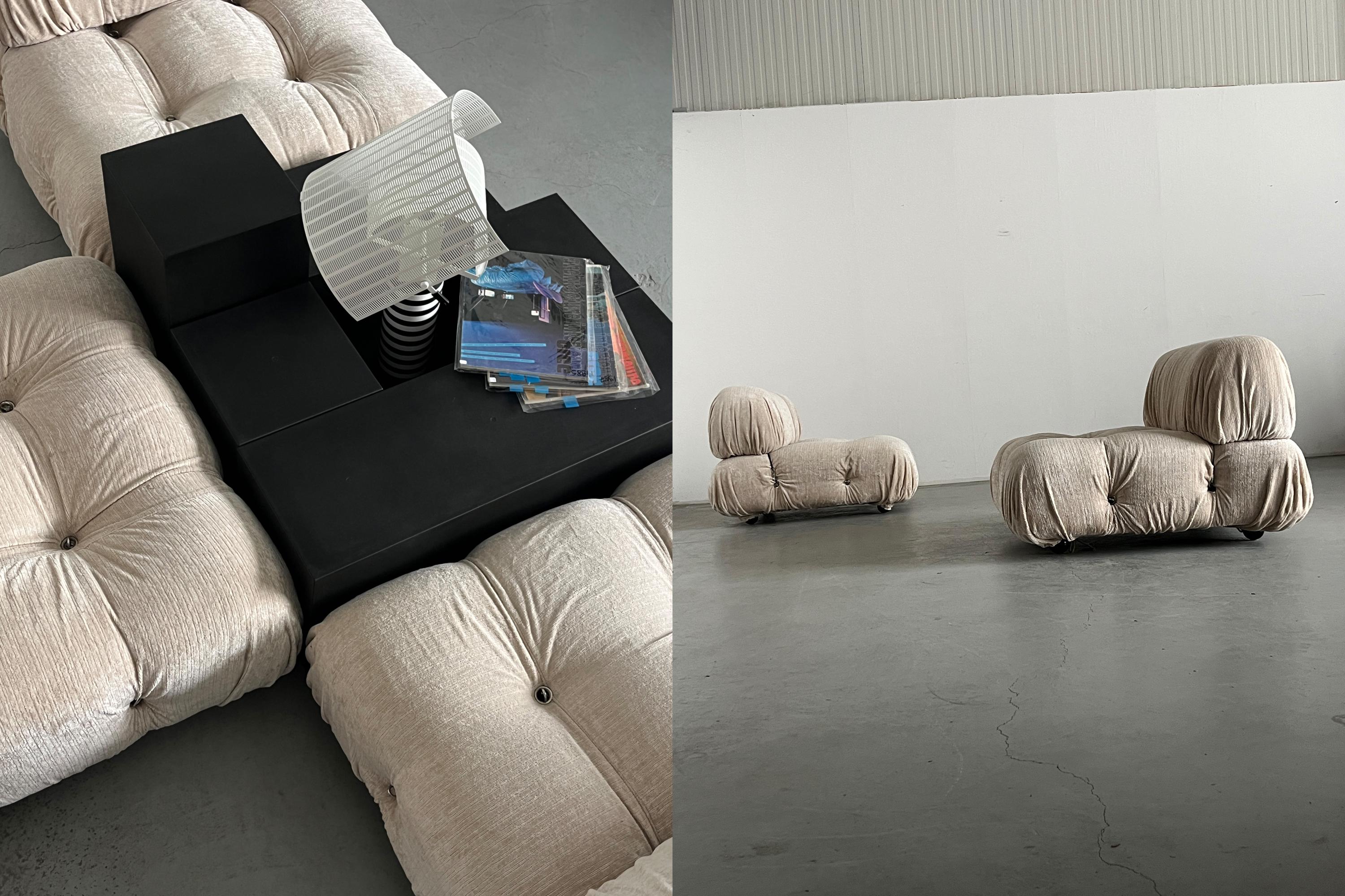 Iconic ‘Camaleonda’ Seating Set by Mario Bellini for C&B Italia with ‘Gli Scacchi’ Complements, First Edition