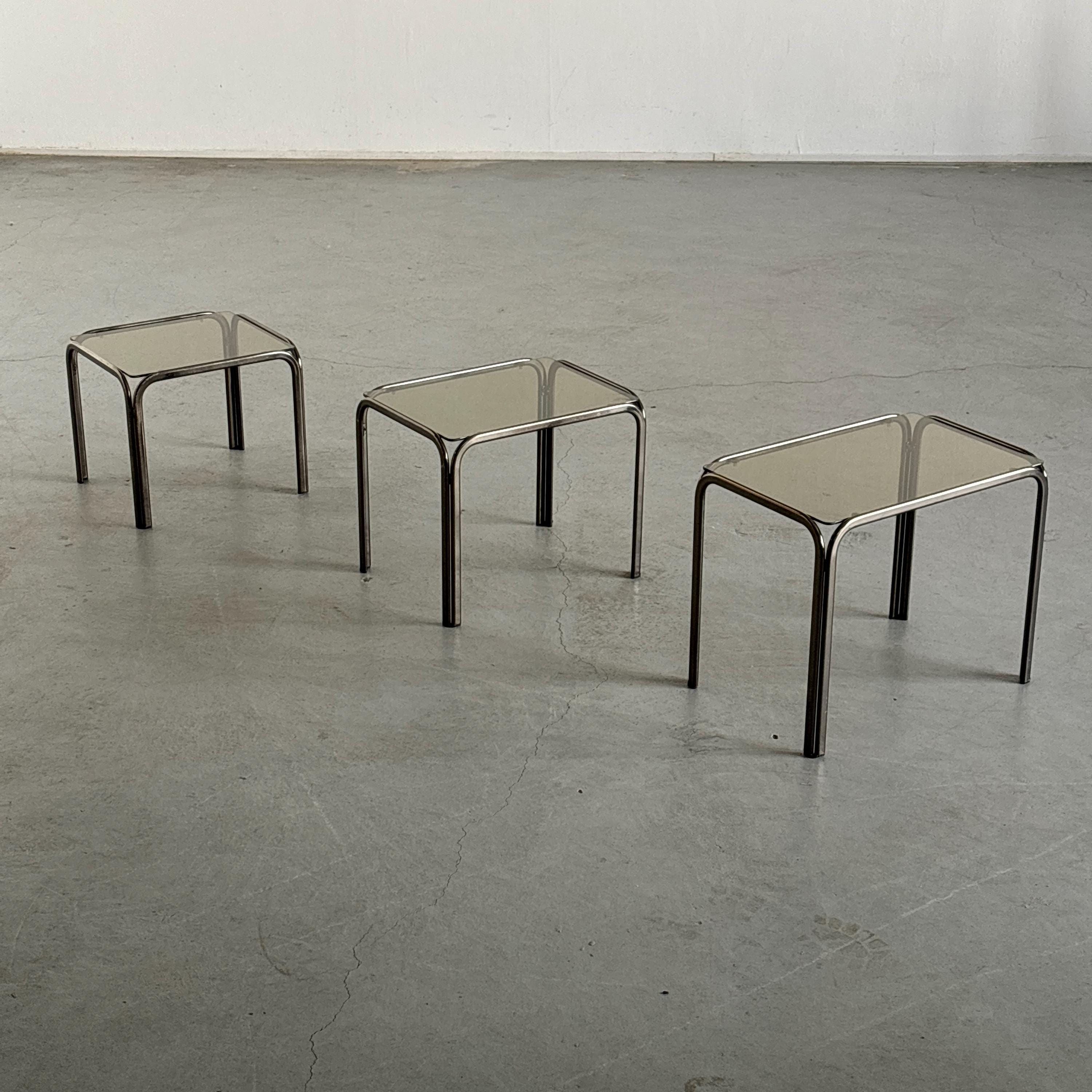 Smoked Glass Nesting Coffee Tables