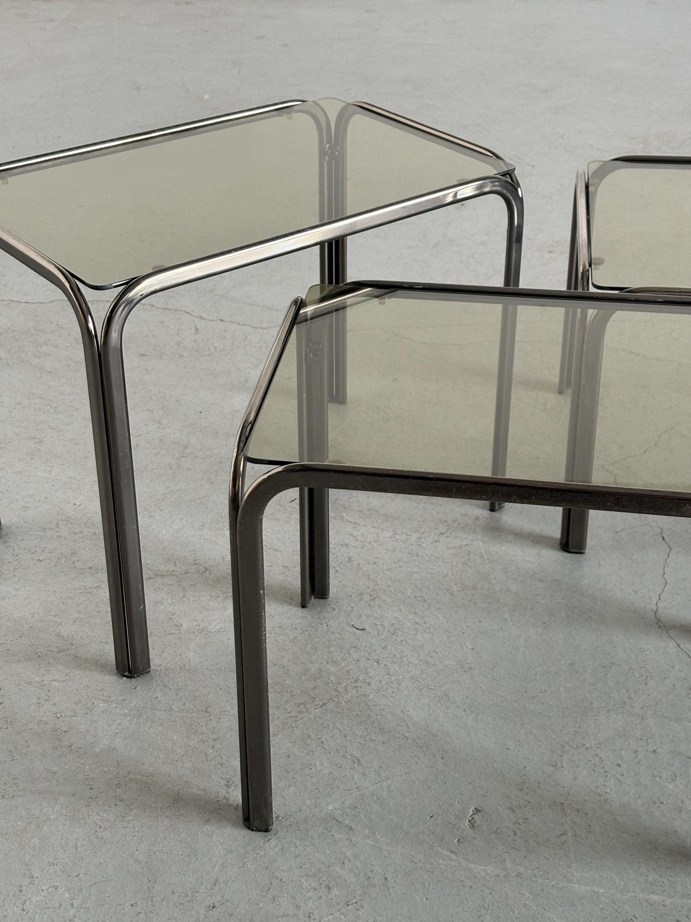 Smoked Glass Nesting Coffee Tables