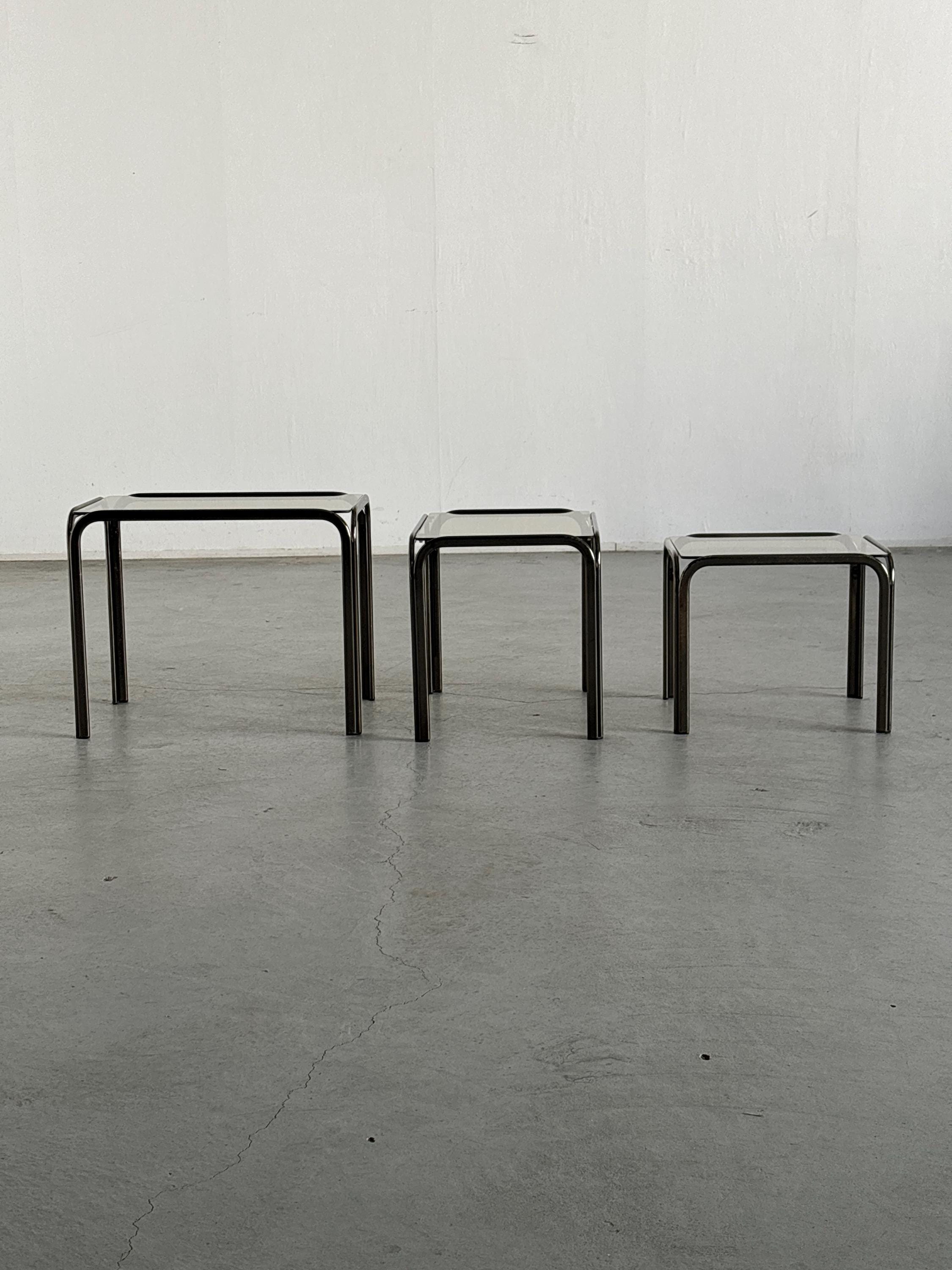 Smoked Glass Nesting Coffee Tables