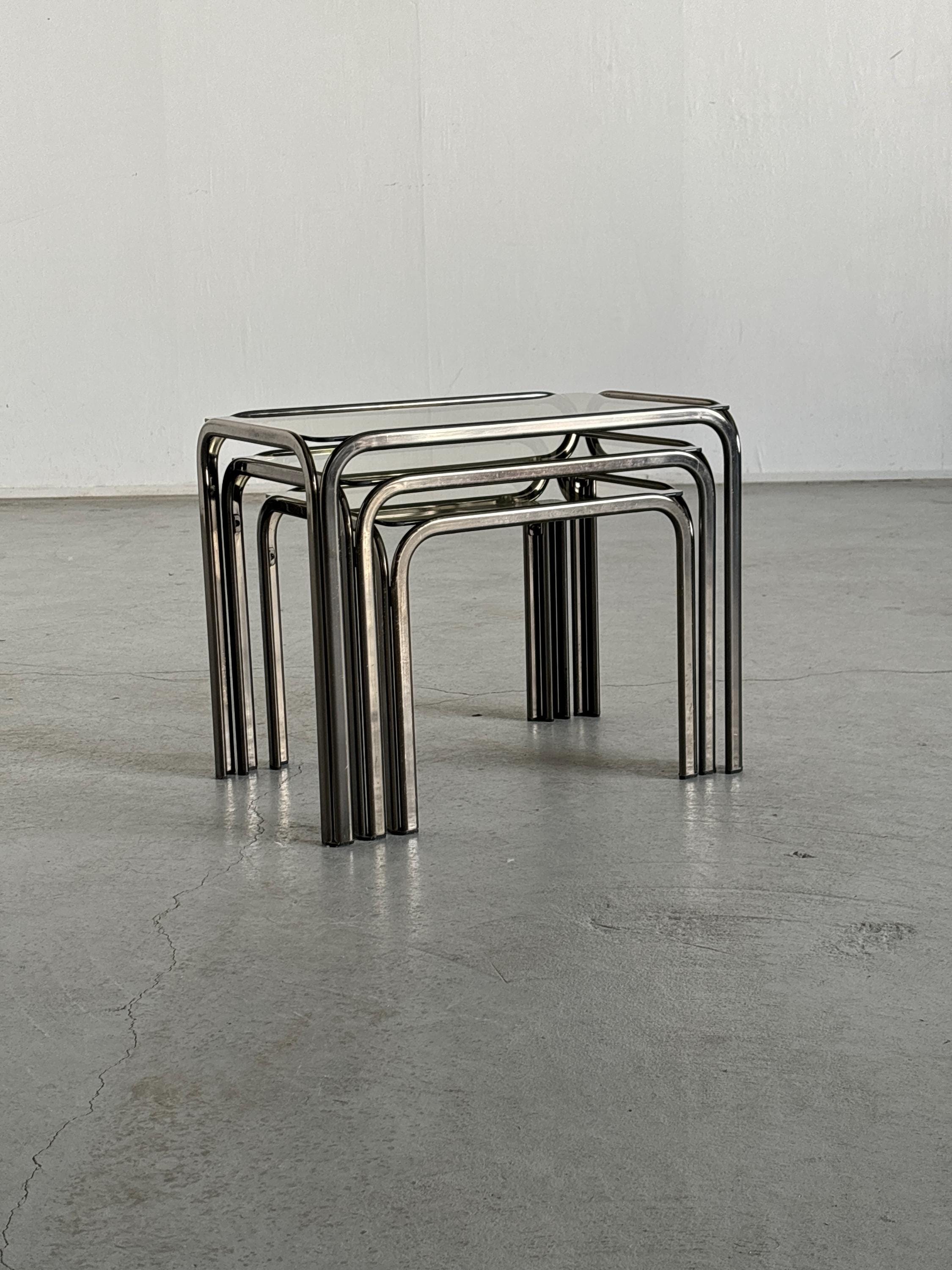 Smoked Glass Nesting Coffee Tables