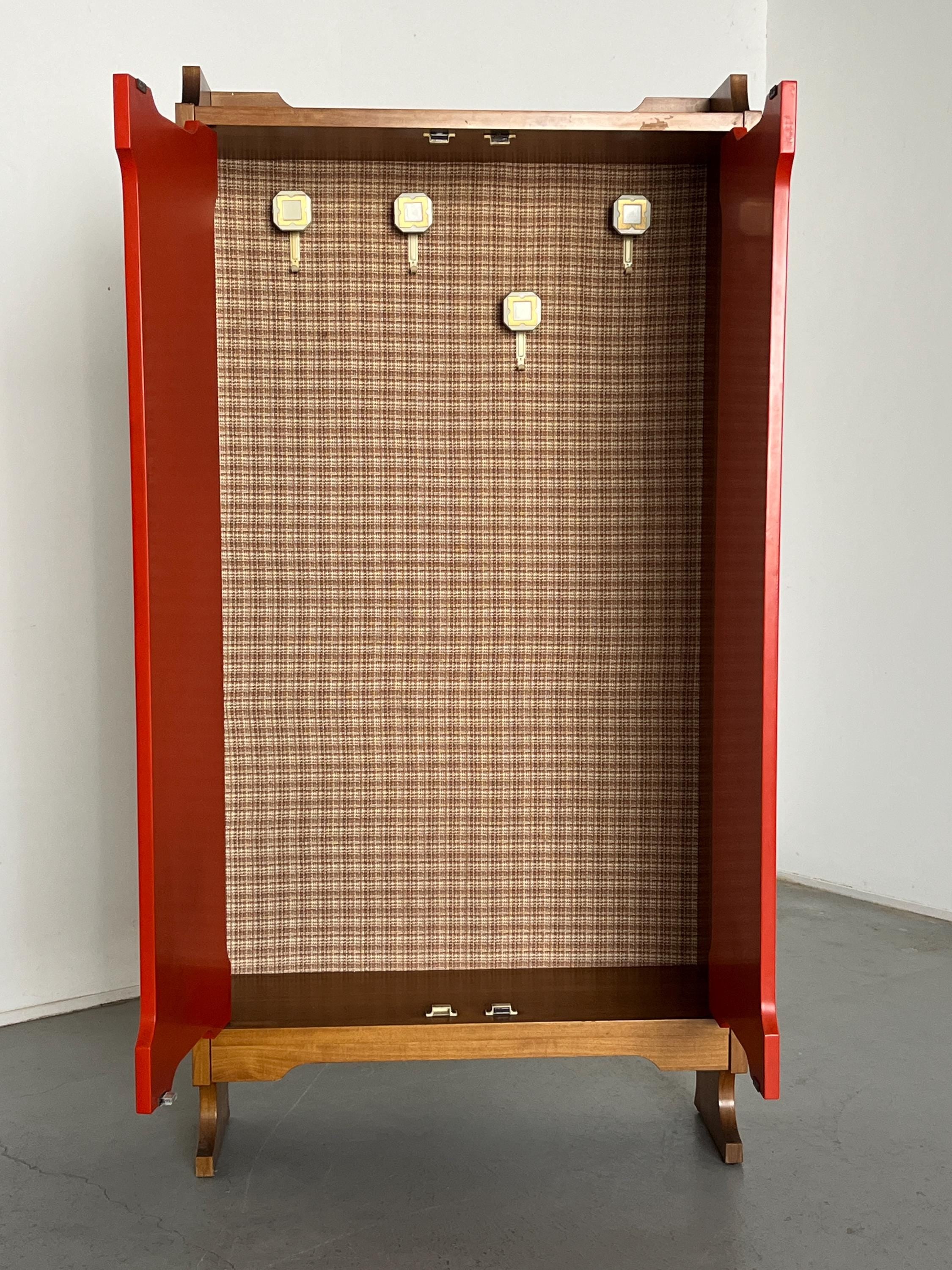 Italian Constructivist Wooden Cabinet, 1960s