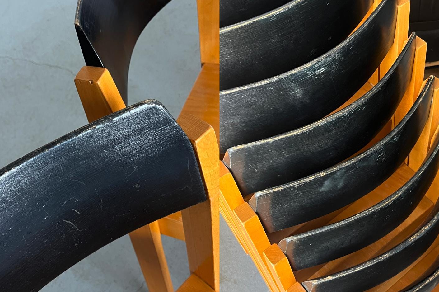 Stackable Constructivist Mid-Century Dining Chairs