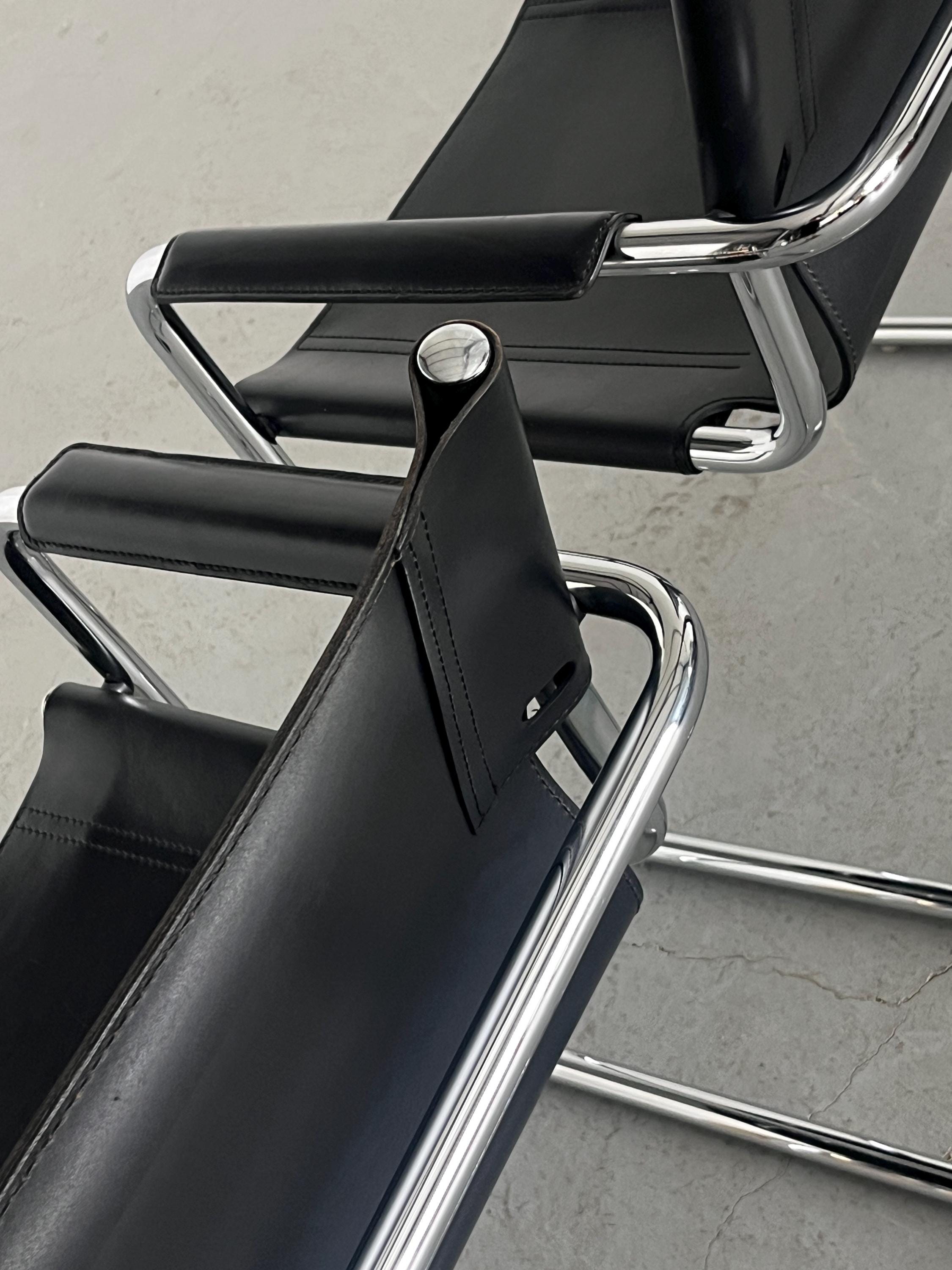 Leather Cantilever Armchairs by Centro Studi for Matteo Grassi