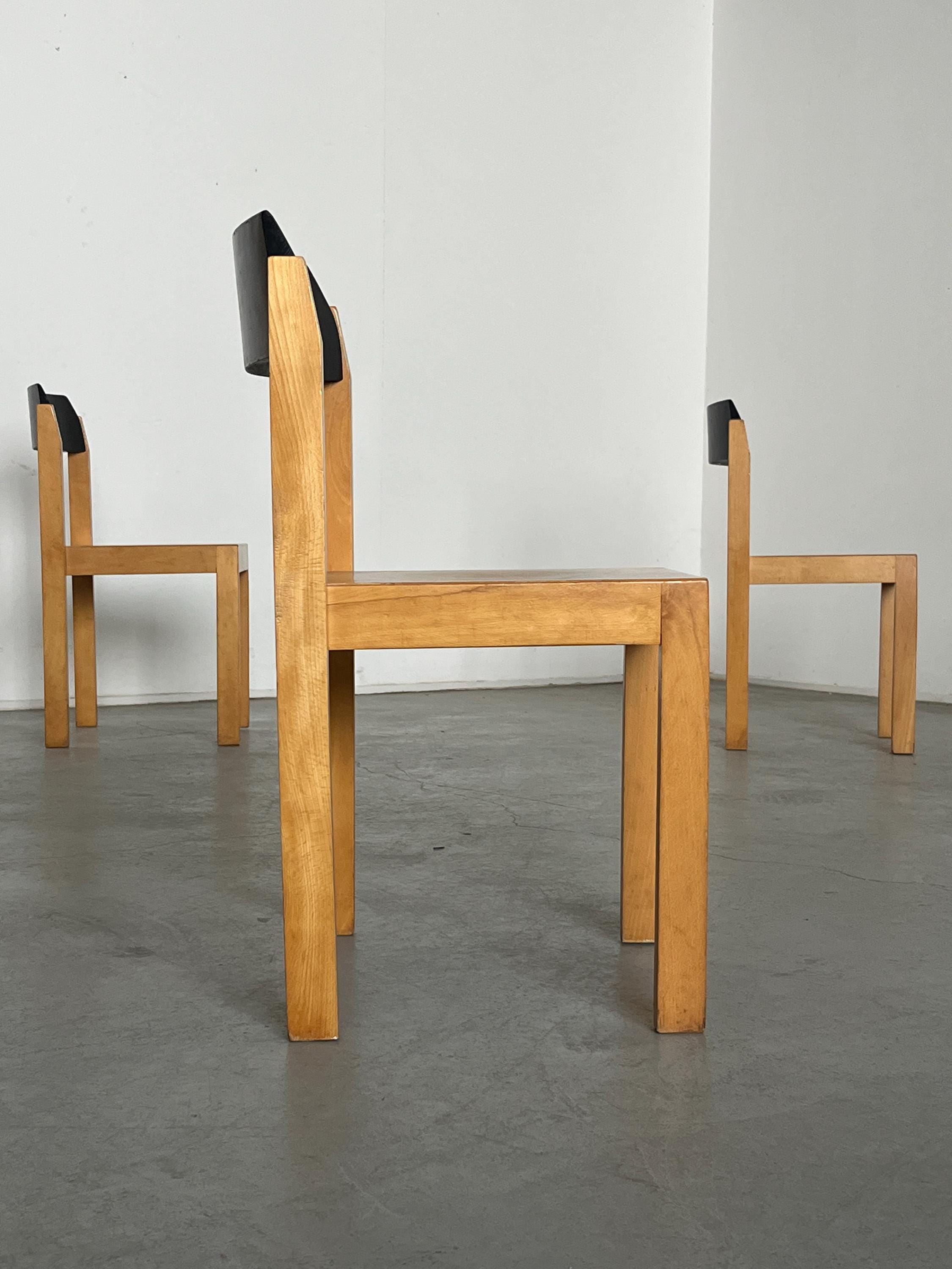 Stackable Constructivist Mid-Century Dining Chairs