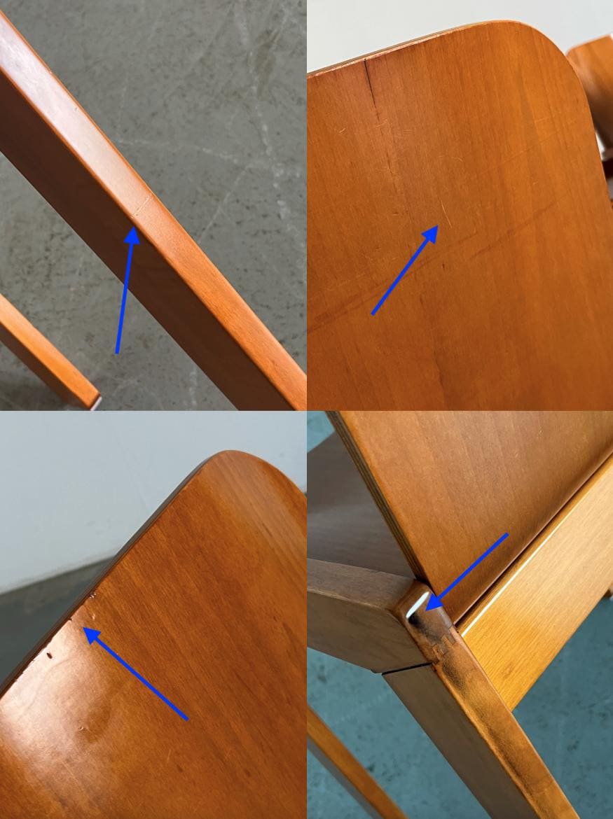 Italian Plywood and Ash Dining Chairs Attributed to Molteni