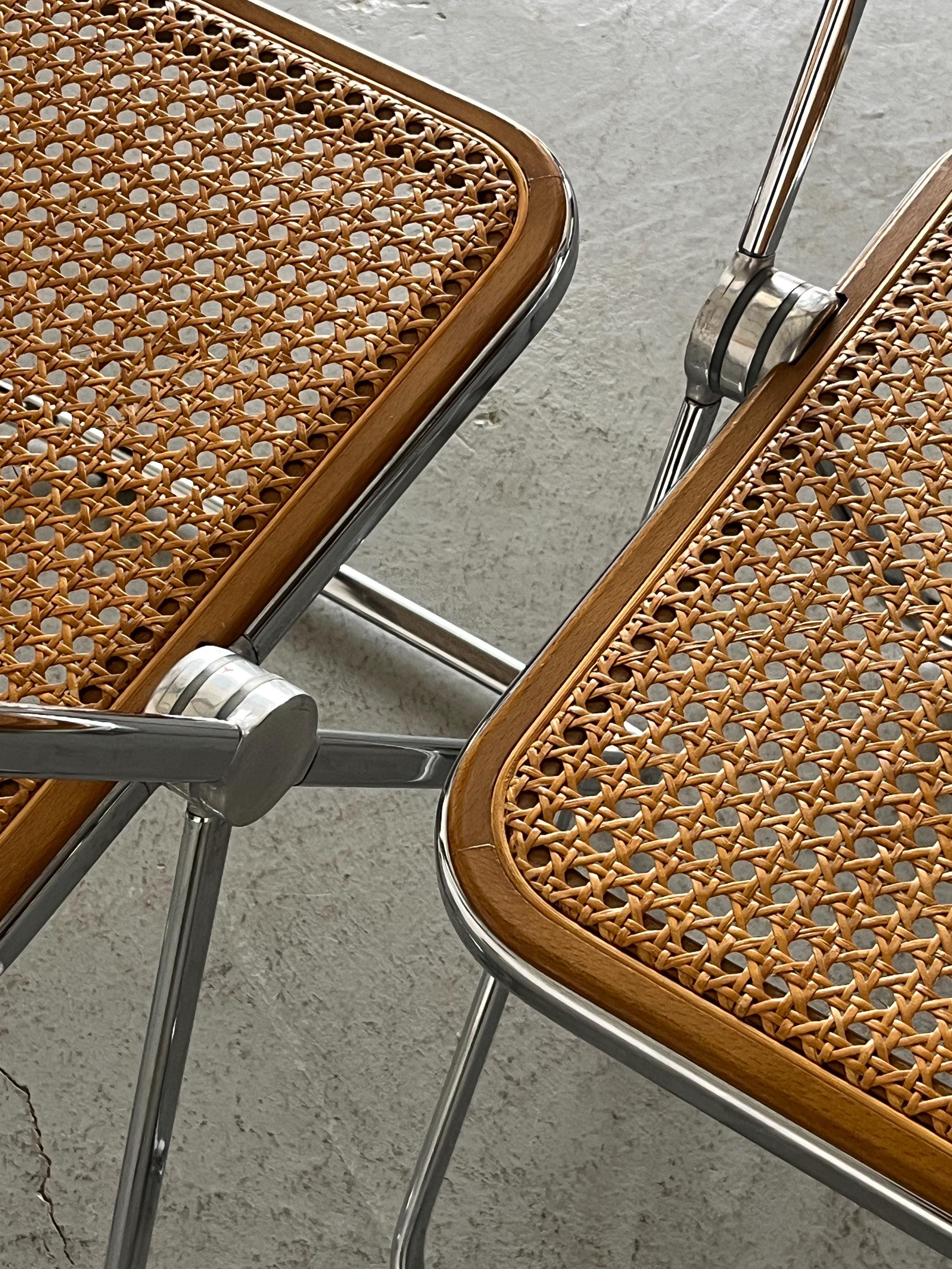 Cane 'Plia' Chairs by Giancarlo Piretti