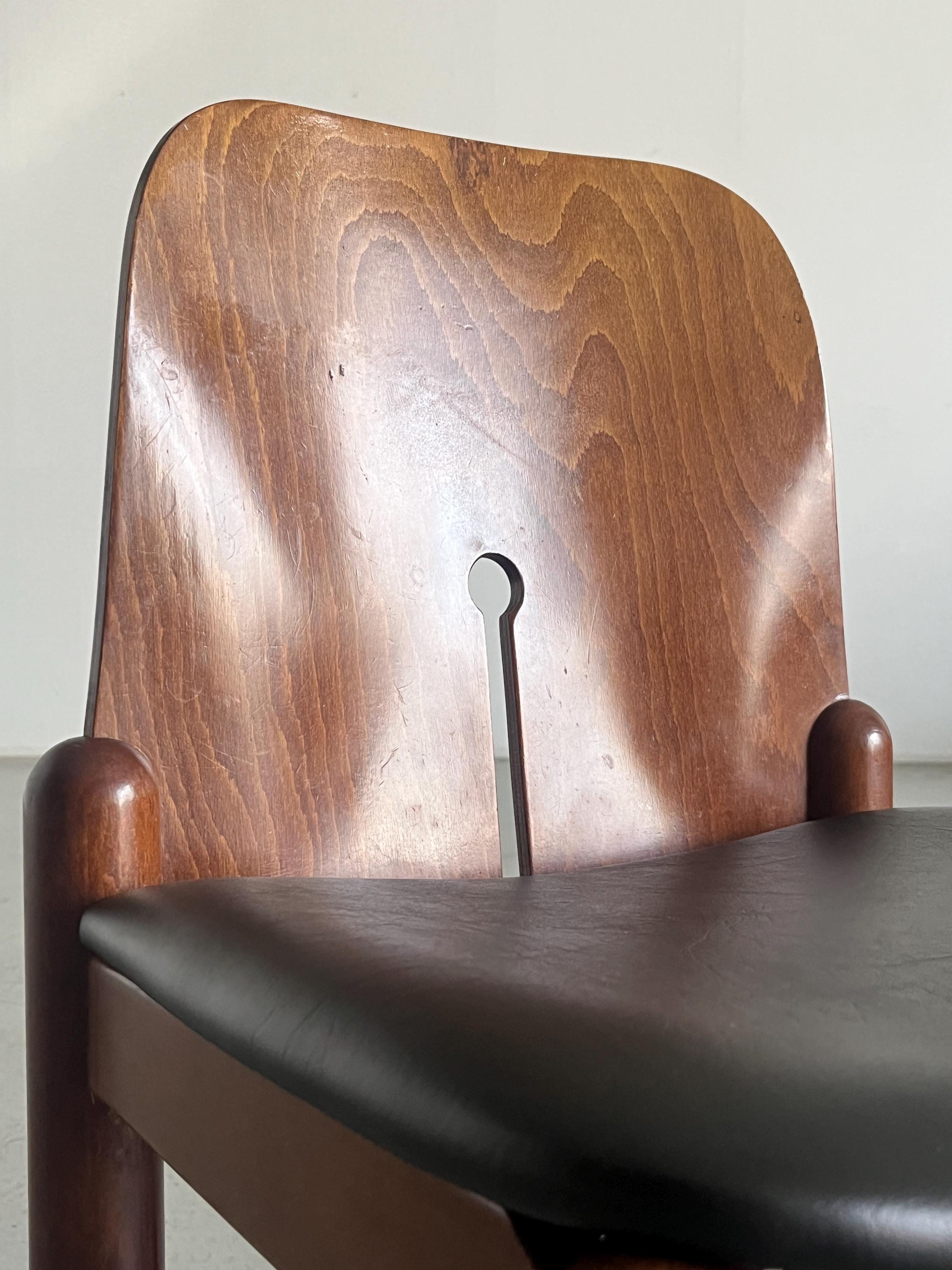 Elegant Dining Chair in Style of Afra and Tobia Scarpa