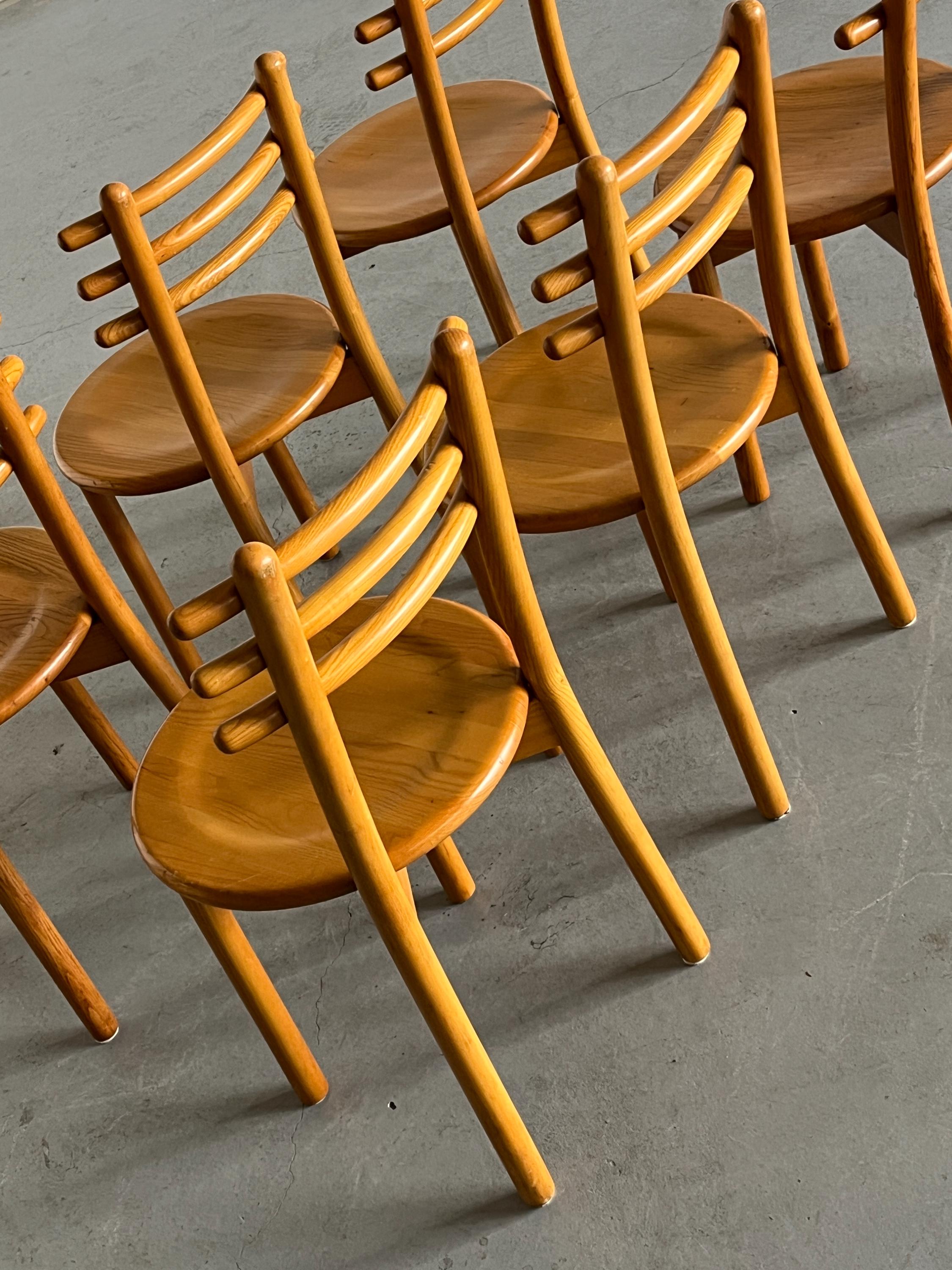 Minimalist Scandinavian Style Chairs in Natural Lacquered Bent Beechwood,
