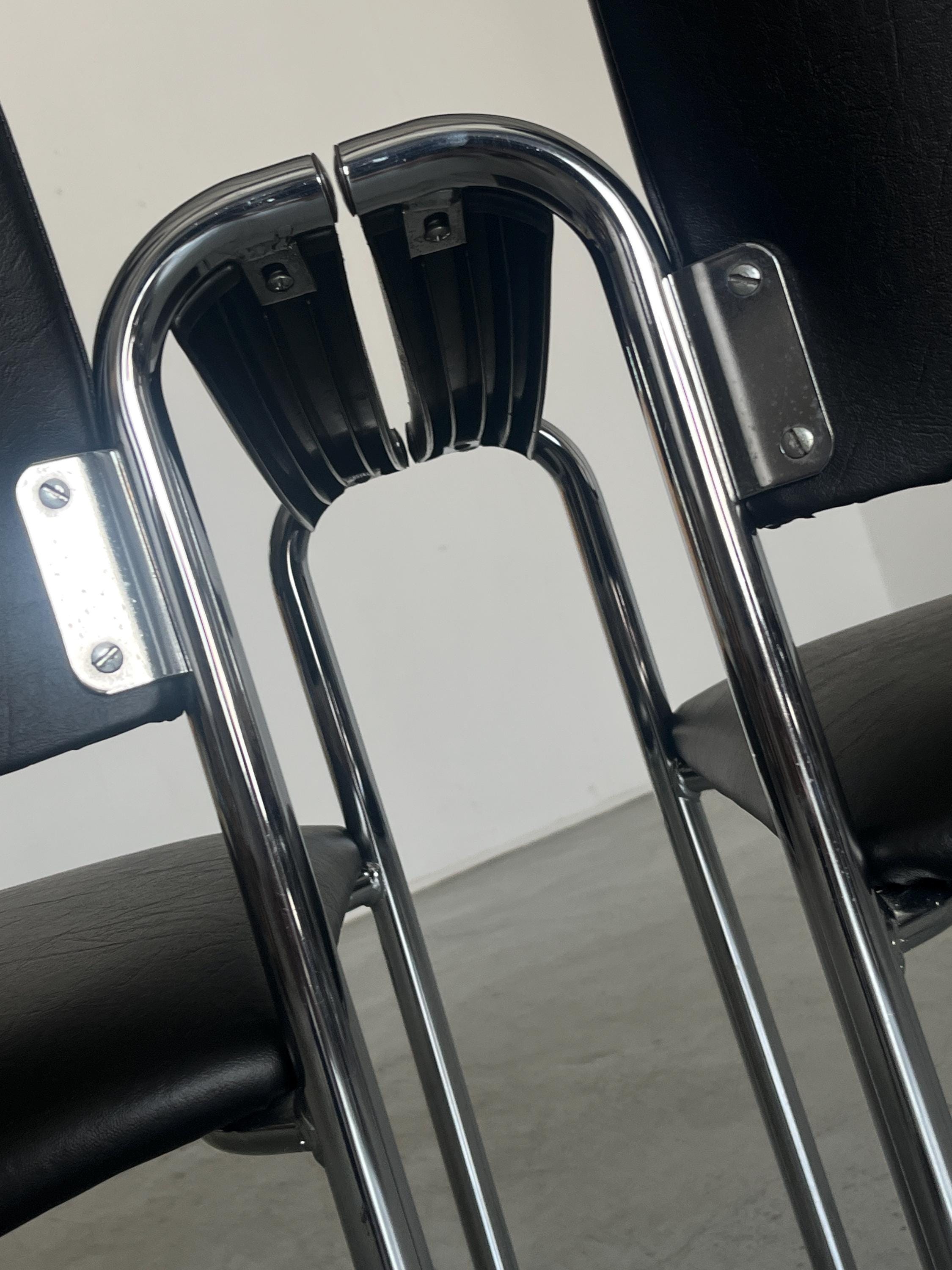 Dining Chairs in Black Faux Leather