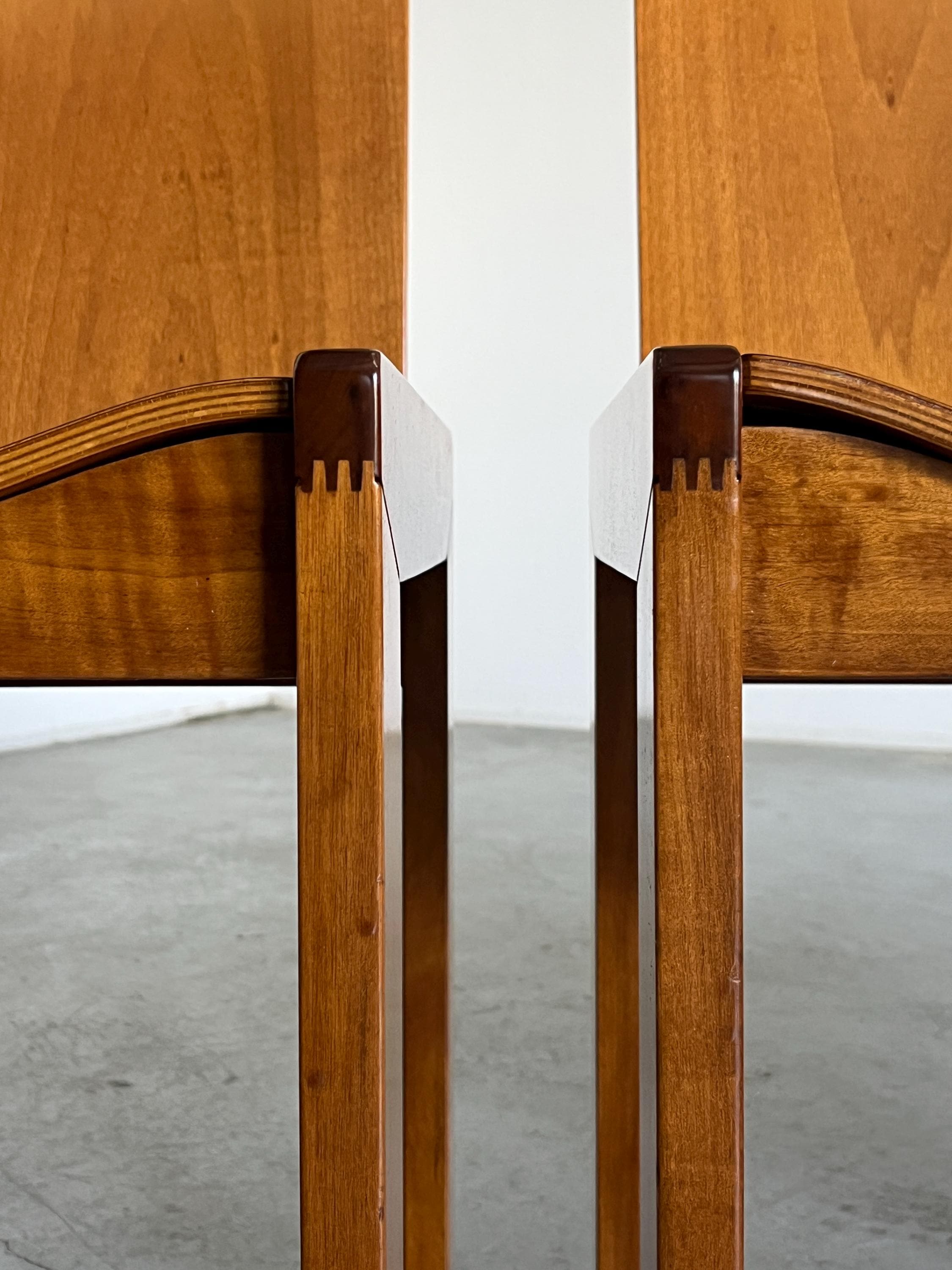 Italian Plywood and Ash Dining Chairs Attributed to Molteni