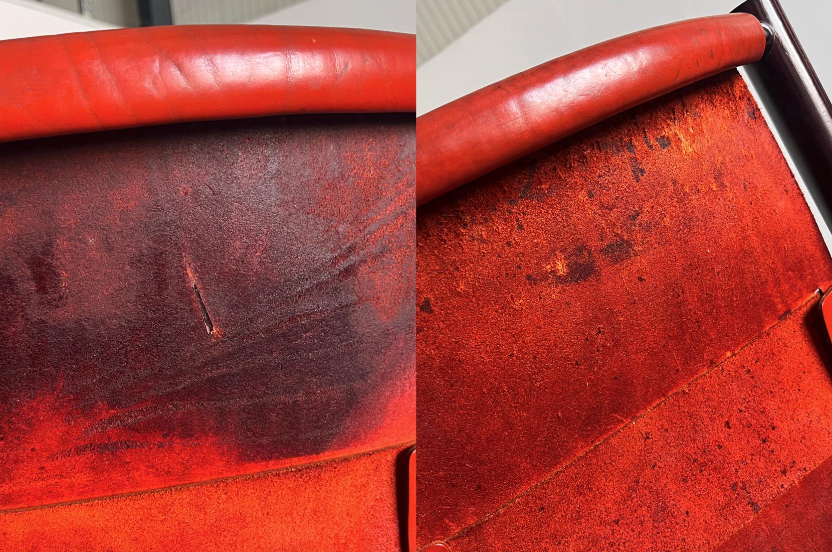 Dining Chairs by Ibisco Sedie in Crimson Red Leather