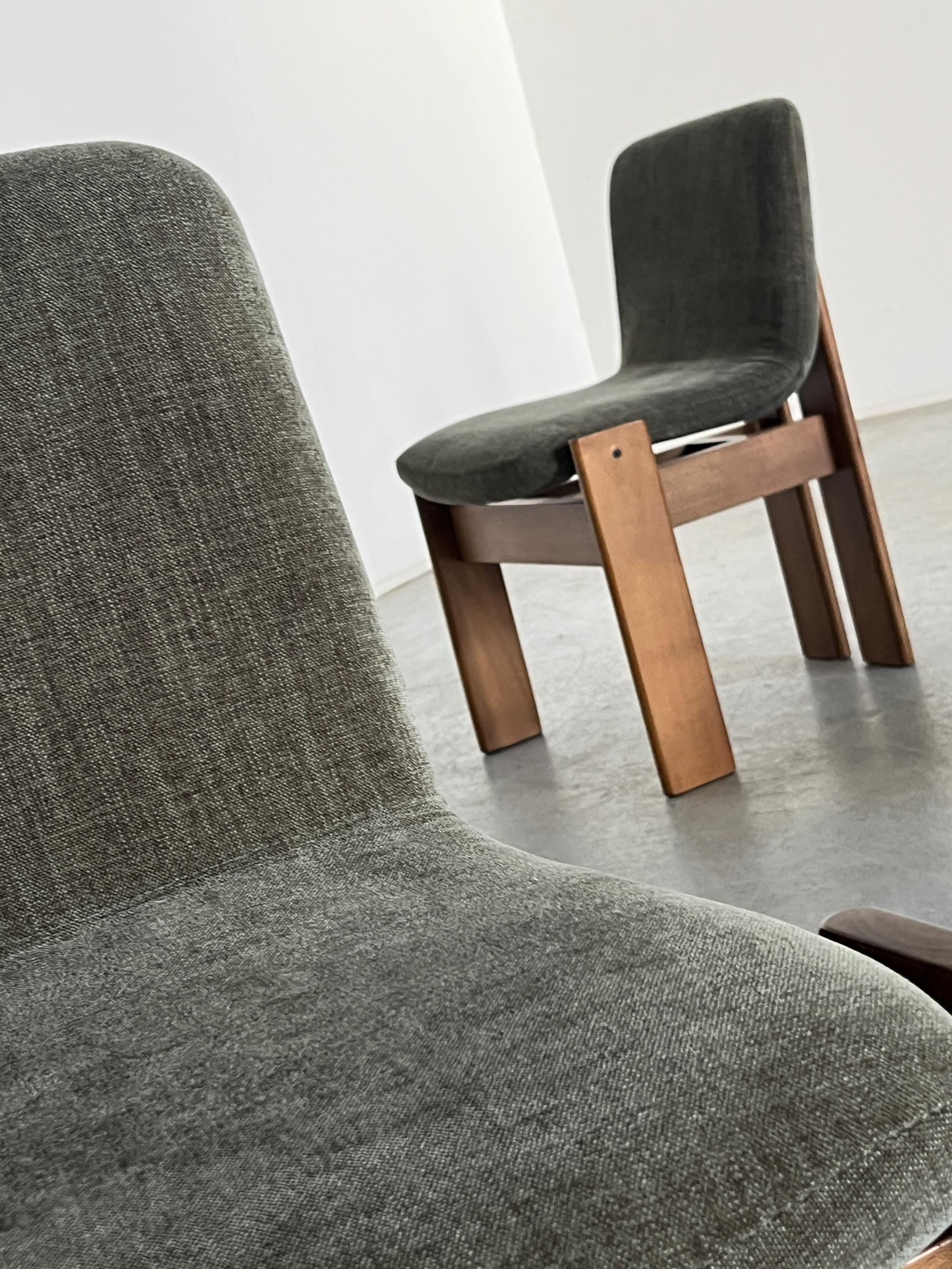 Elegant Mid-Century Modern Dining Chairs in the Style of Afra & Tobia Scarpa