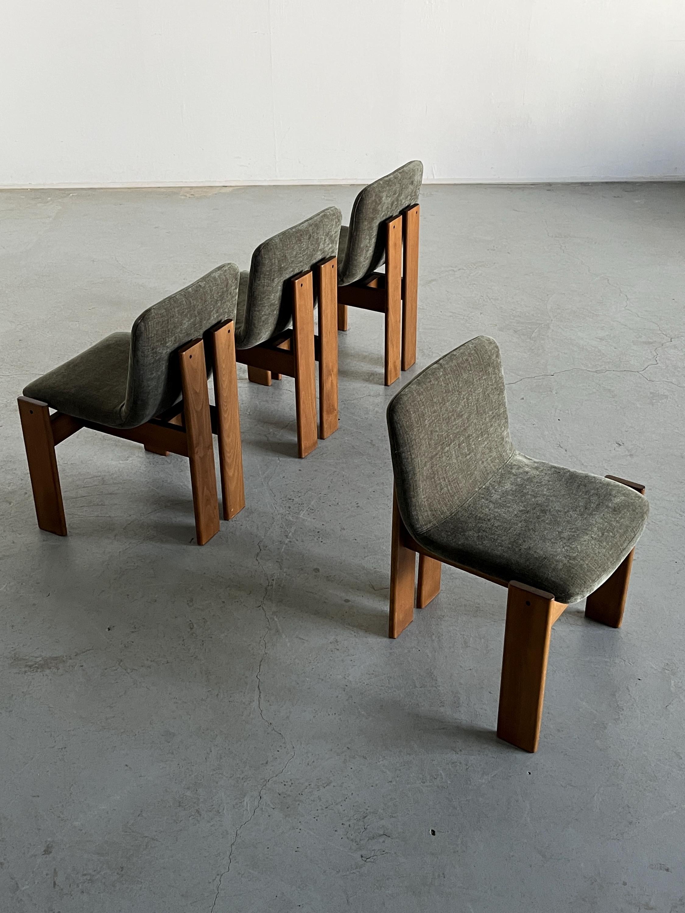 Elegant Mid-Century Modern Dining Chairs in the Style of Afra & Tobia Scarpa