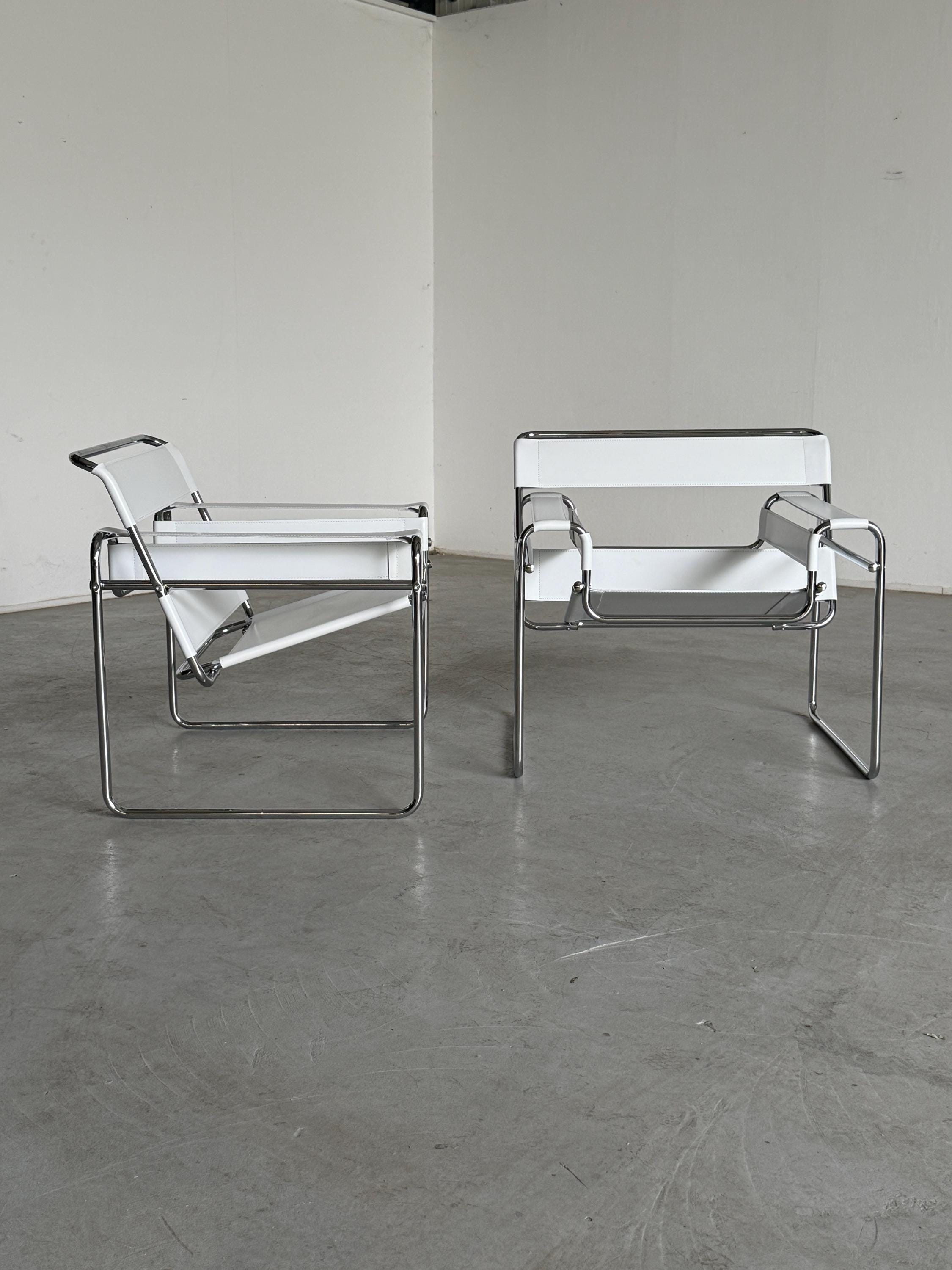 'Wassily' Armchairs by Marcel Breuer, 1990s Vintage Replica